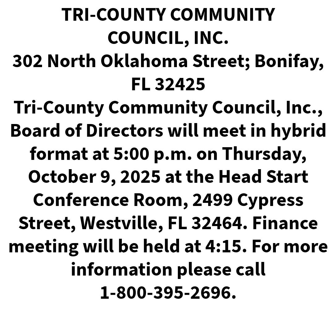 Tri-County Commuity Council, Inc., Board of Directors meeting