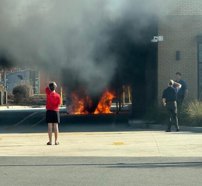 Vehicle fire in Chick Fil-A drive thru