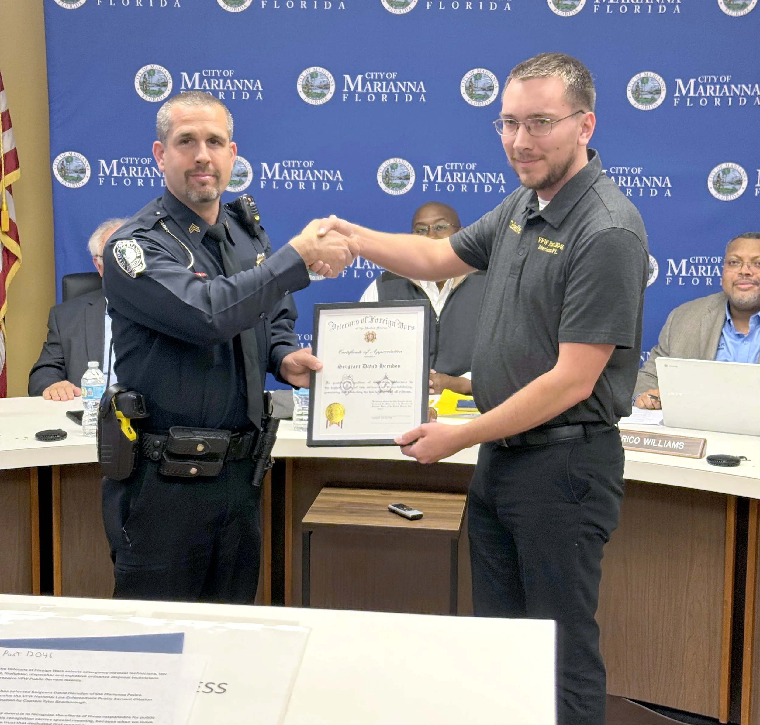 Sergeant David Herndon Receives VFW Public Service Award