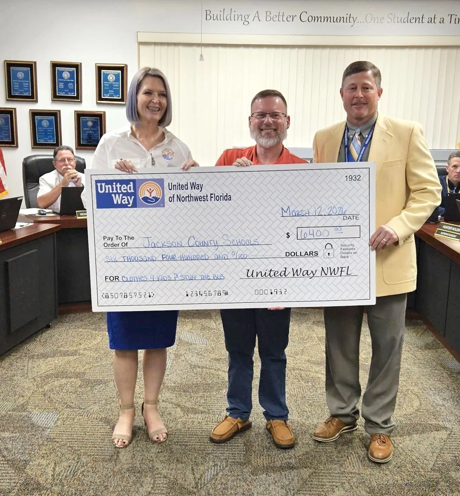 School Board Receives $6,400 from United Way and Tyndall Federal Credit Union