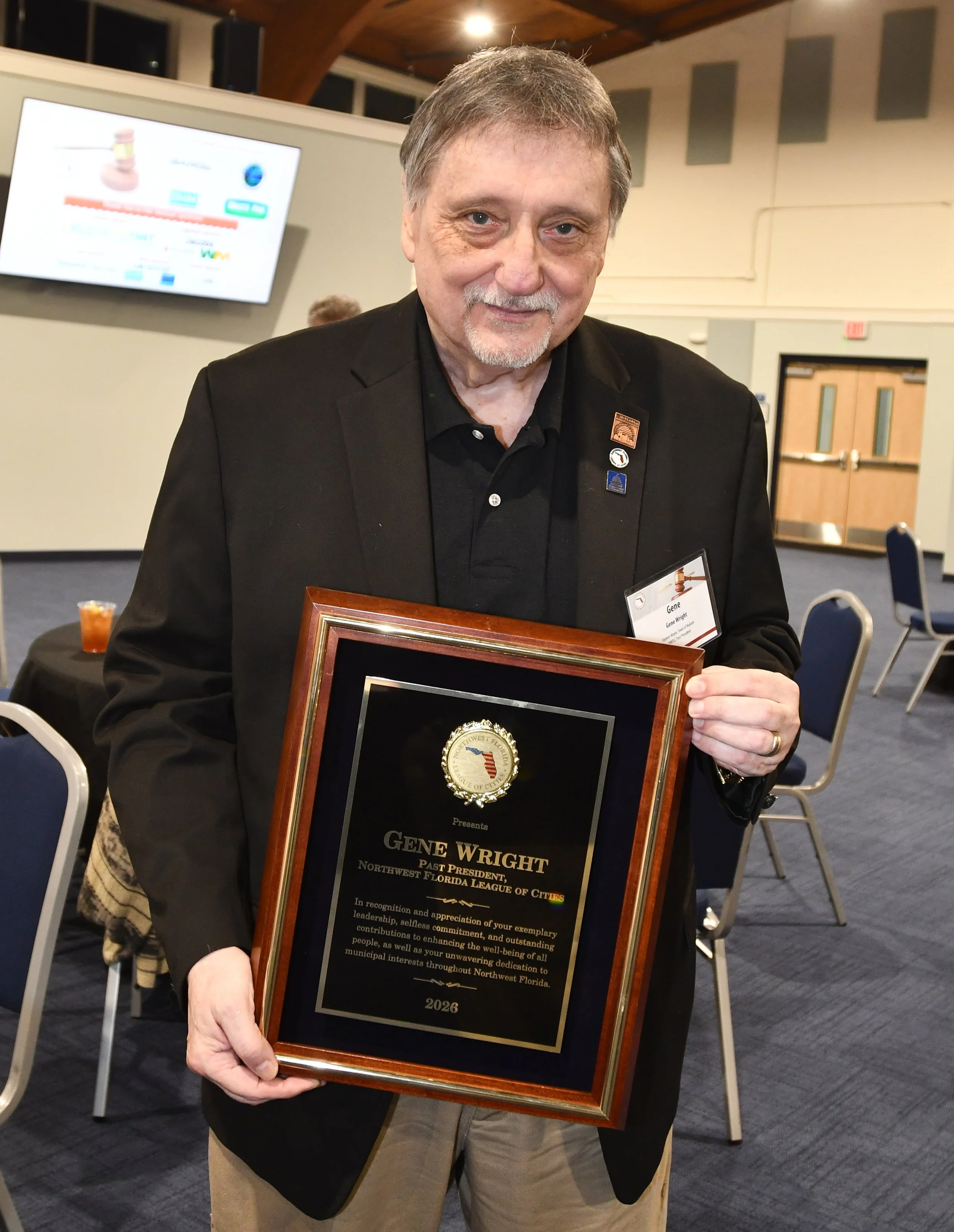 Gene Wright Honored Northwest Florida League of Cities Meeting