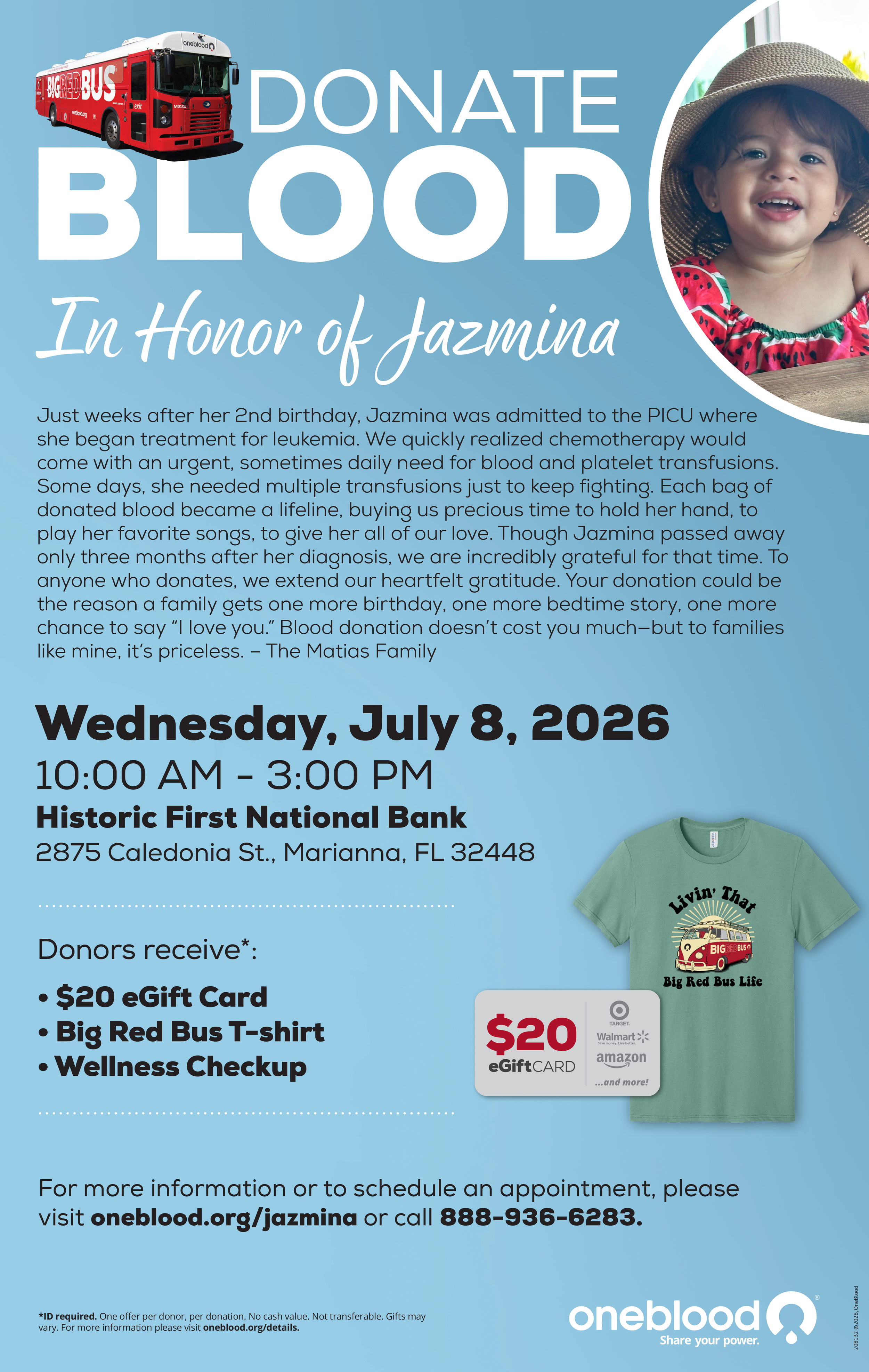 Blood Drive for Jazmina set for July 8