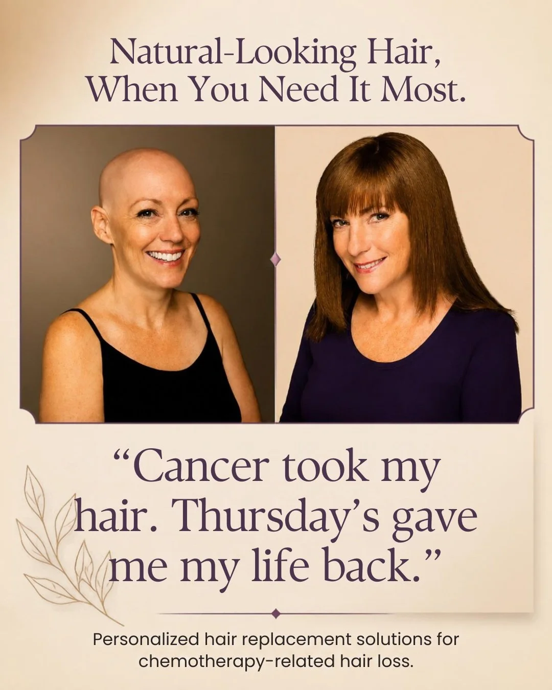 "Cancer took my hair. Thursday&rsquo;s gave me my life back.&rdquo; ❤️

For someone going through cancer treatment, hair loss can feel like so much more than a physical change. It can affect your confidence, your identity, and the way you see yo