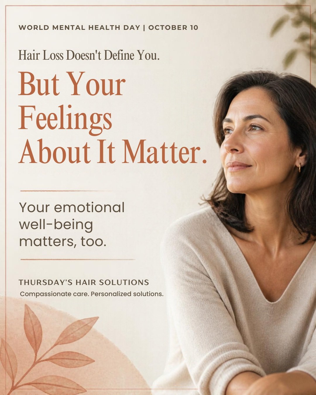 Your mental health matters. And so does how you feel about yourself.

Hair loss can be about so much more than what you see in the mirror. It can affect your confidence, your identity, and the way you move through the world.

For some, it happens dur
