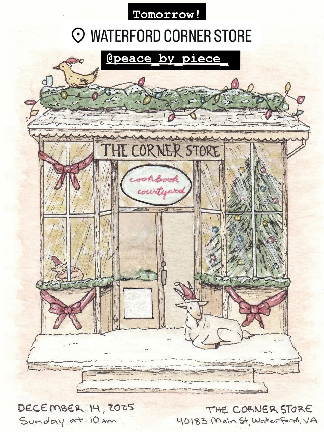 Join the fun tomorrow @cornerstoreva  with my @peace_by_piece_ jewelry, @yarrowremedy, @far_bungalow_farm, @snailsdocrochet, @georgesmillcheese, @quartzwoodfarm, and @cookbookcourtyard among all the treasures and beautiful gifts! See you 10-5🎄in Wat