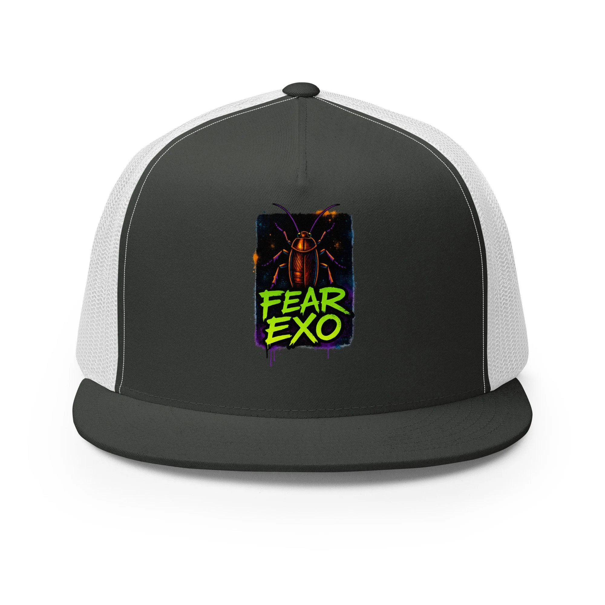 5-panel-trucker-cap-charcoal-white-front-68ec2b50e0de1.jpg