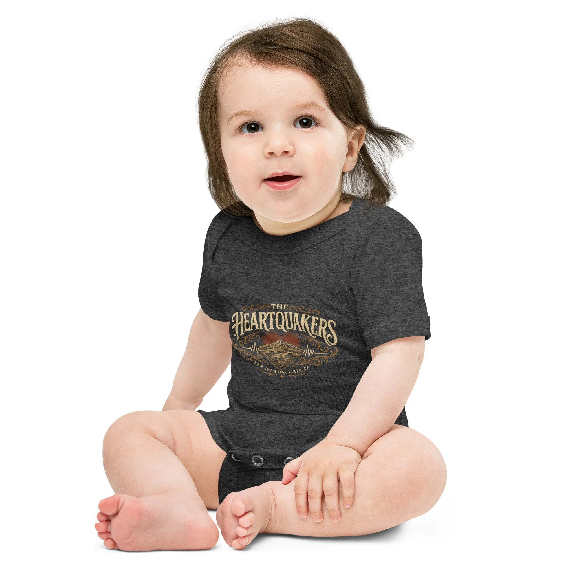 Heartquakers Logo Unisex Short-Sleeve Baby One Piece