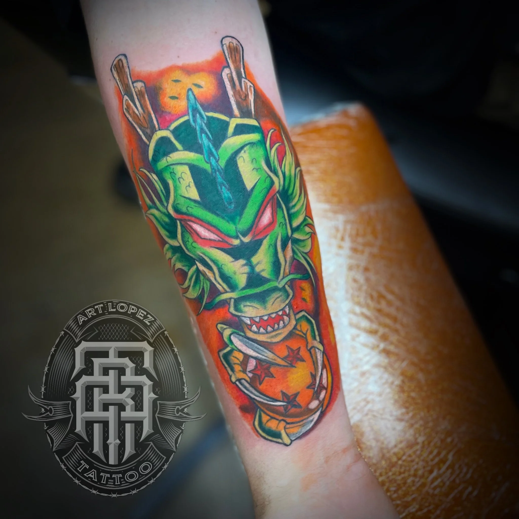 SHEN-RON DRAGON BALL COLOR TATTOO FOREARM ANIME MEMPHIS TN TATTOO ARTIST