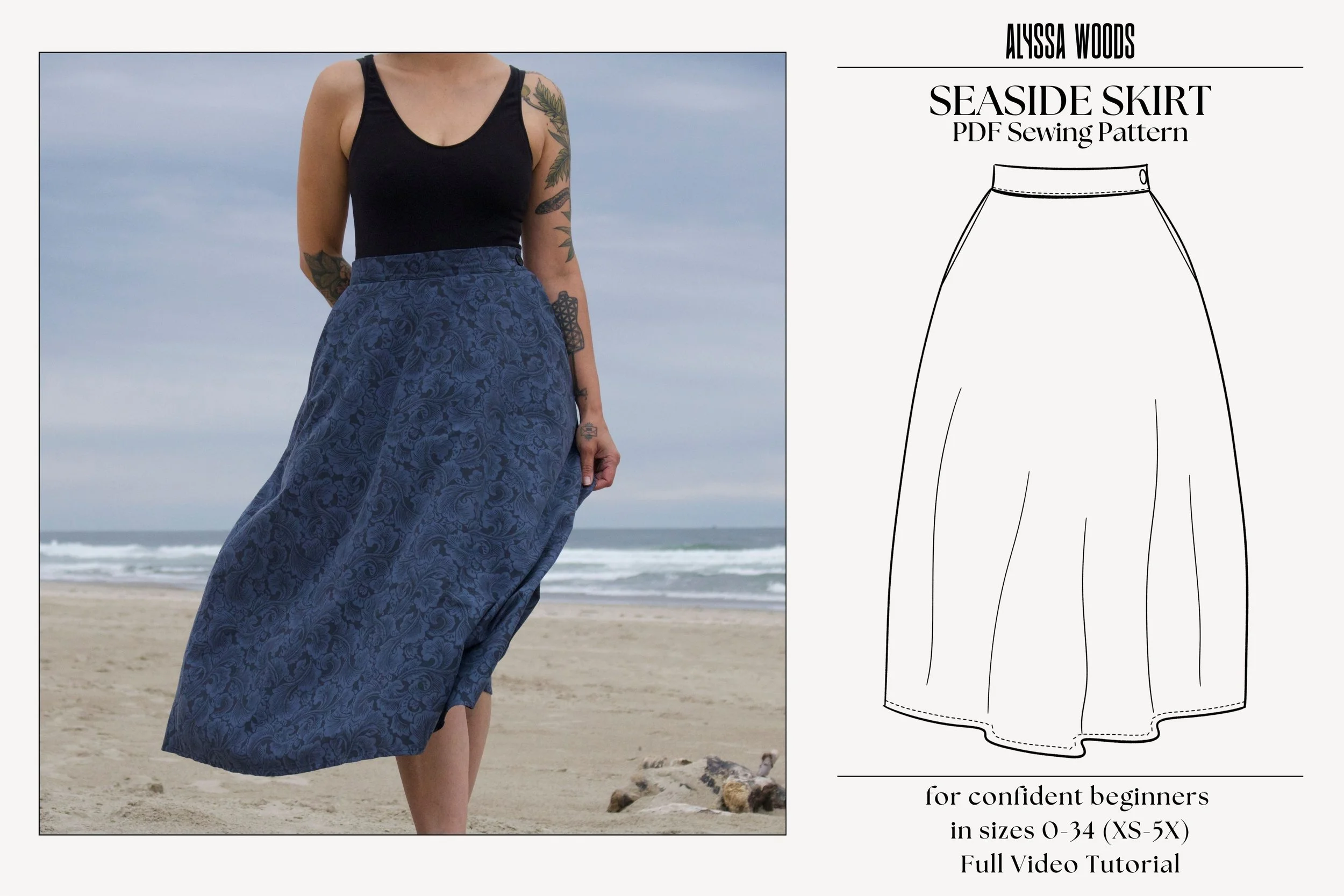 Seaside Skirt PDF Sewing Pattern
