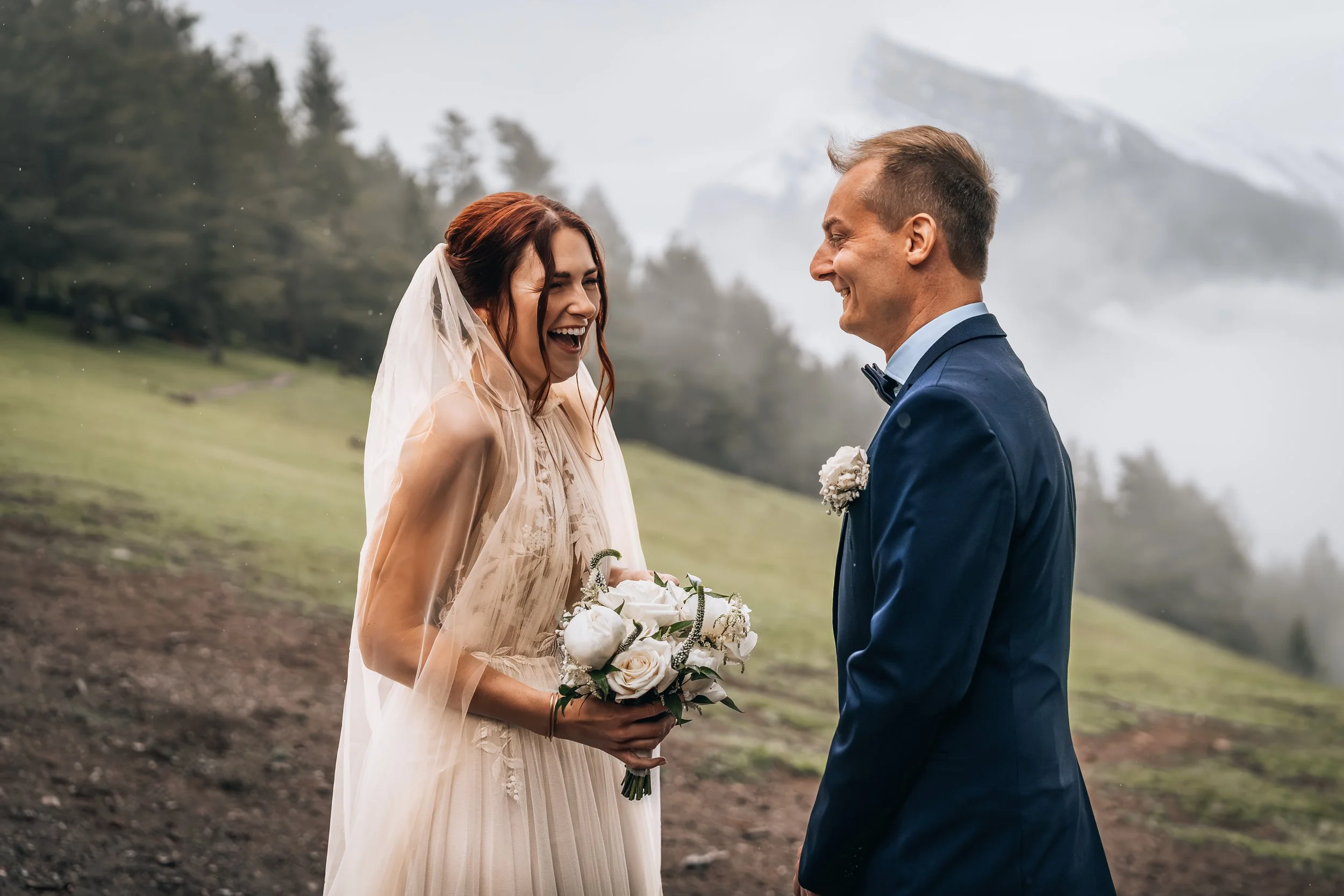 Groom and bride portrait