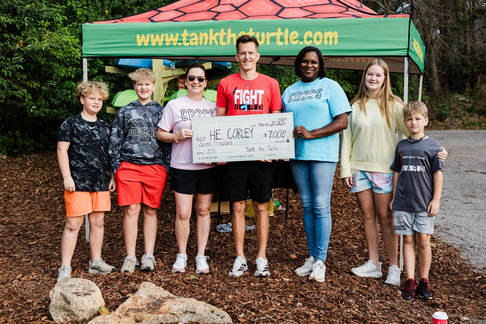 A HUGE thank you to all who donated towards this month's Tank Gives Back initiative to H.E. Corley Elementary. 

We were able to raise $7,000!!! DOUBLE our goal! 

Saturday morning we gathered with family and friends to walk around the Old Mill Pond 