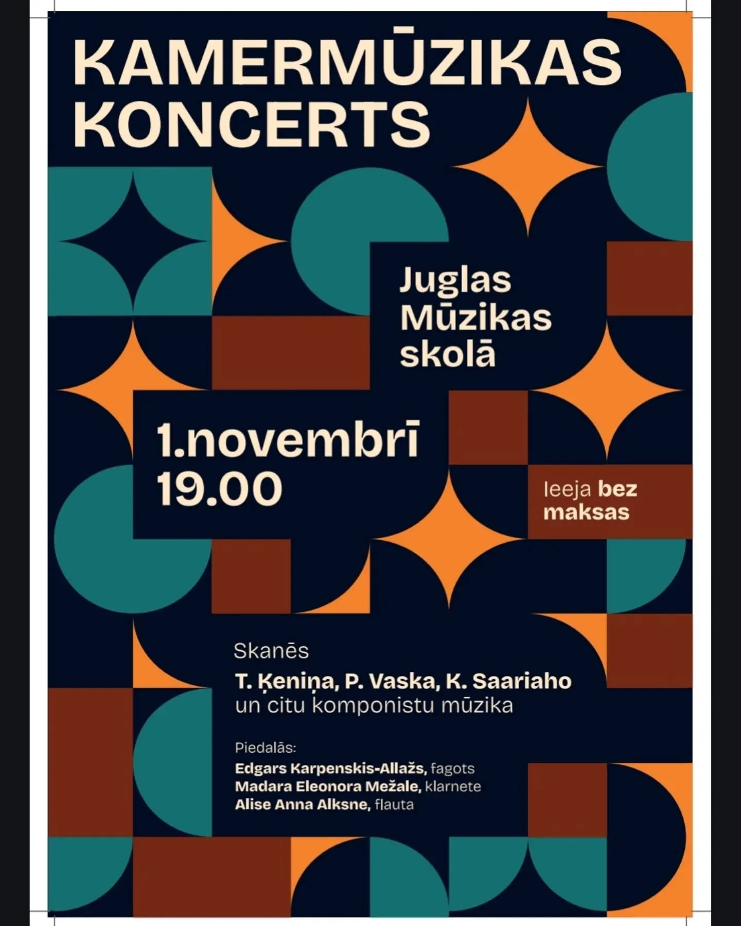 ‼️ Neparedzētu apstākļu dēļ, koncerts pārcelts dažas dienas vēlāk! 3.novembris plkst. 1530, vieta nemainīga! ‼️

Dažas dienas pirms ieraksta Latvijas Radio 3, mēs, @aliseannaflute @edgarsska @madaramezale , ielūdzam uz koncertu 1.novembrī plkst.19 Ju