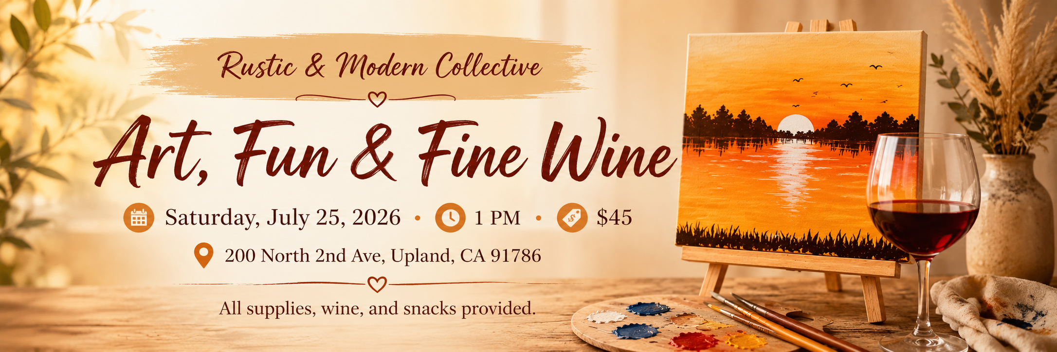 Art, Fun & Fine Wine at Rustic & Modern Collective