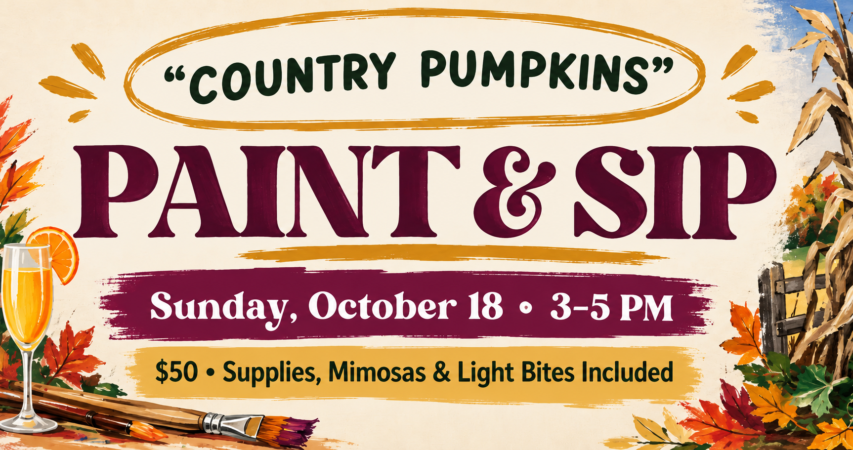 Country Pumpkins Paint &amp; Sip
