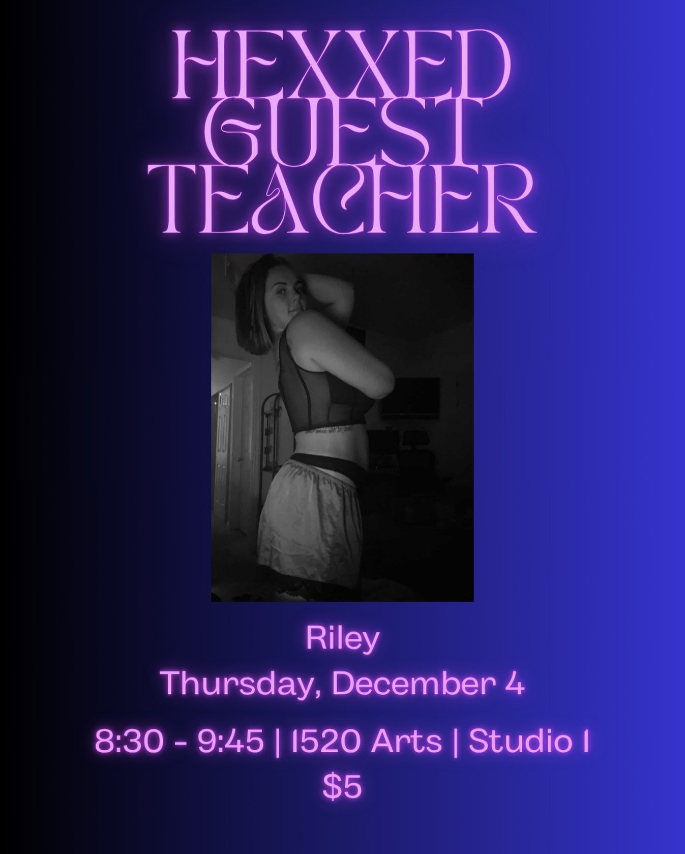 Special class announcement!! Join the amazing Riley for a pop up class on December 4!! Class is only $5 and a portion of class proceeds will be donated to a charitable cause. 
-
Sign ups now live!! Link in bio 😘😘
-
#hexxedheels #heelsclass #dancecl
