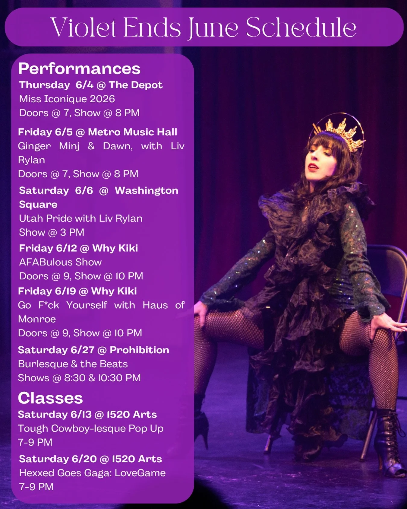 You can&rsquo;t make a rainbow without a little Violet!! 
-
Where will I see you this month? Come give me a kiss! 💜💜
-
📸: @nurdge 
#burlesque #utahdance #dancer #pridemonth #happypride
