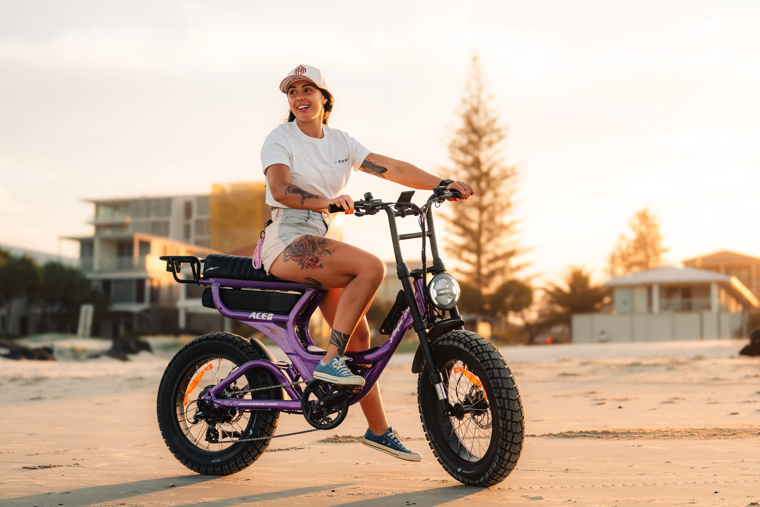 woman riding e-bike perth