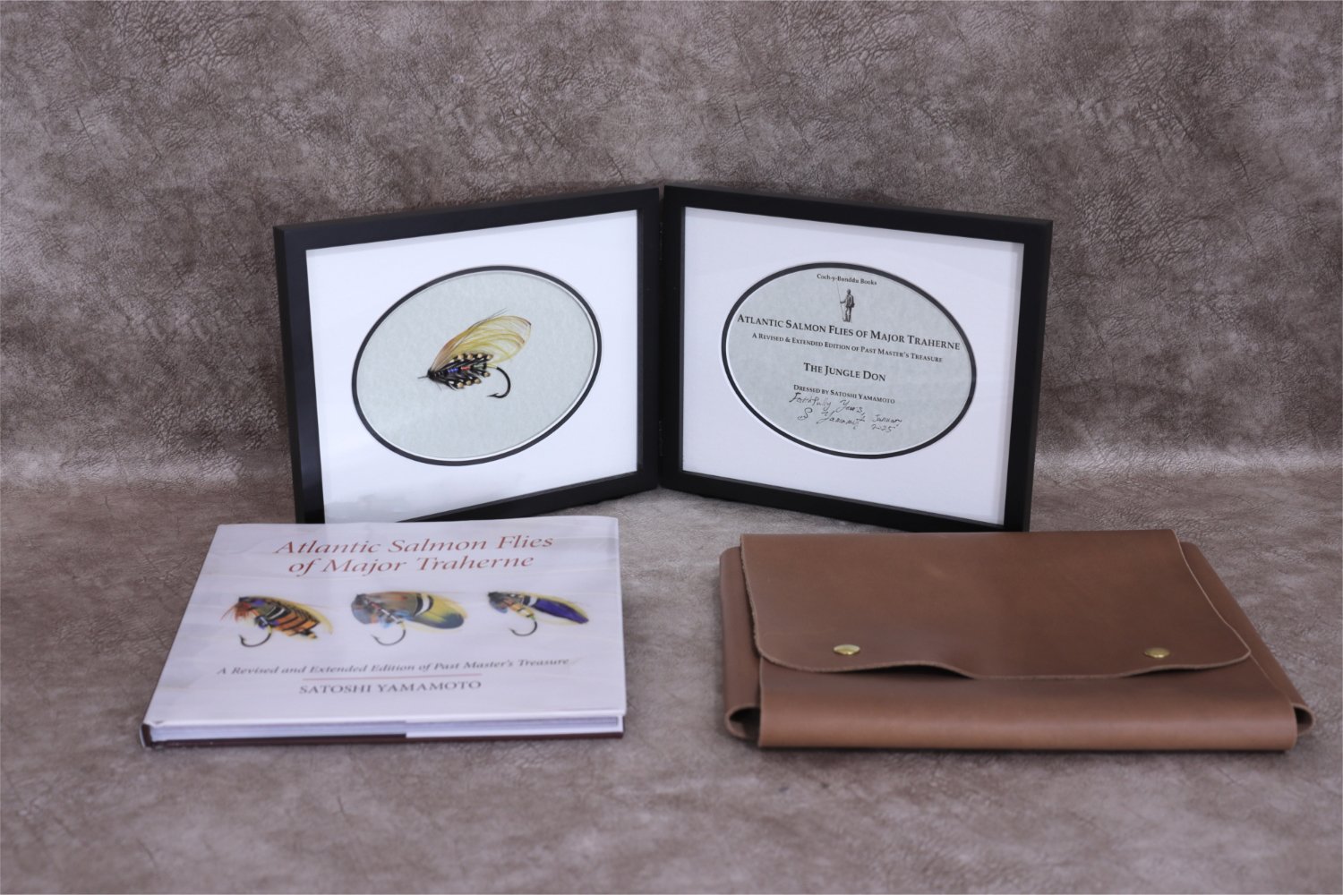 An accompanying special frame set for Satoshi’s Major Traherne book is made to order. The Jungle Don shown here is actually in Wales with his publisher Coch-y-Bonddu Books.