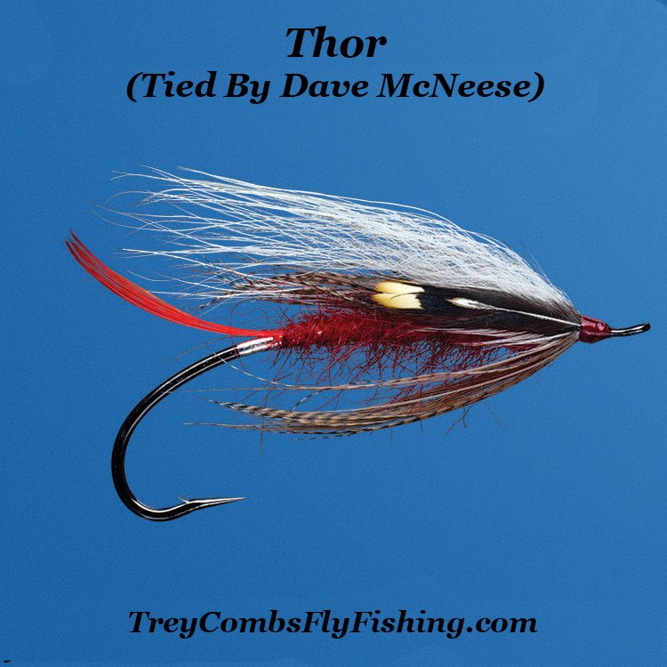 Reimagined Thor steelhead fly pattern tied by Dave McNeese, inspired by the original 1936 Eel River design.