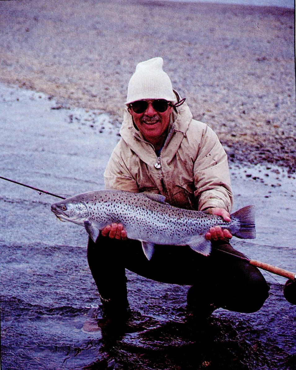 Trey Combs with a Rio Grande sea-run brown.