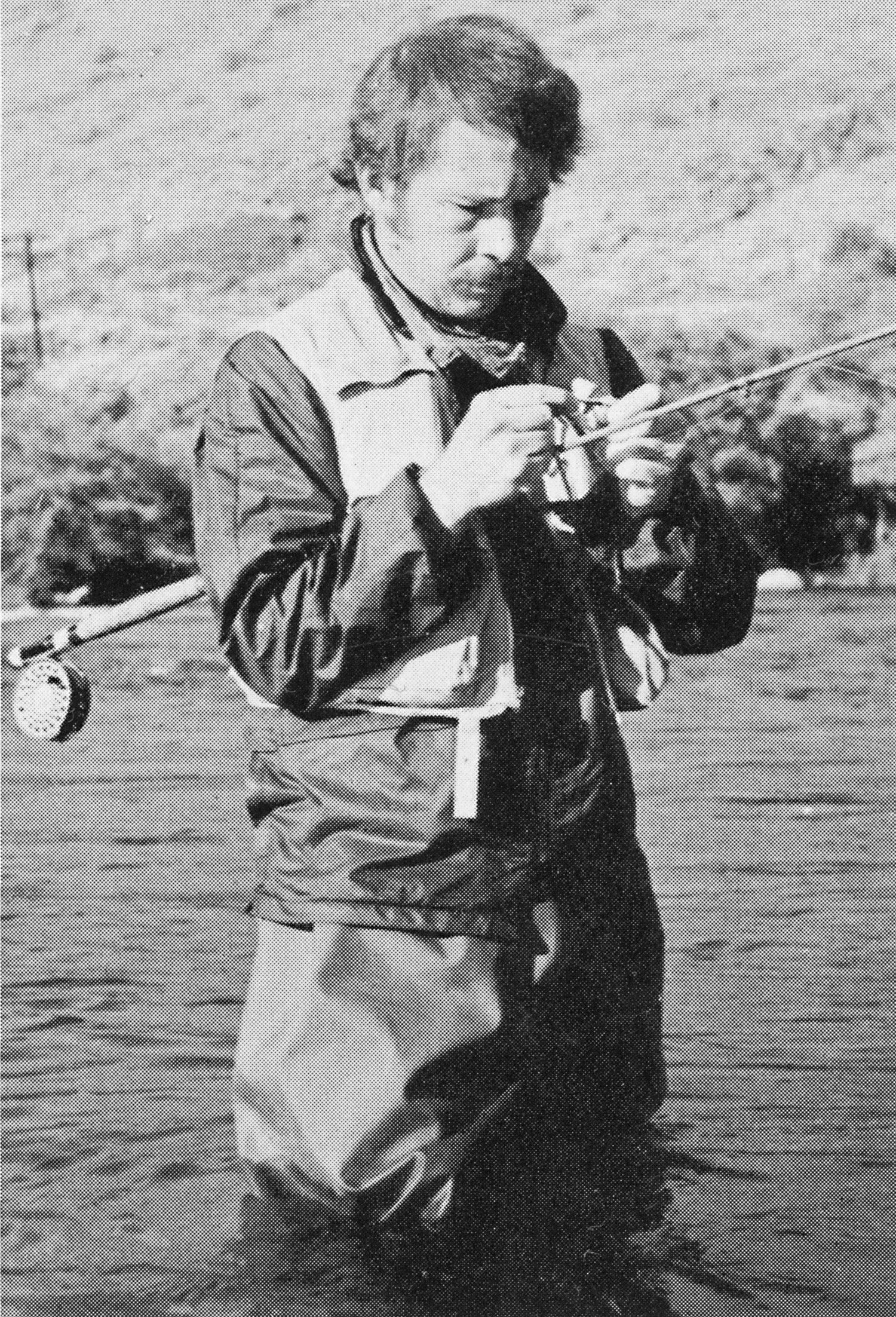 Image of Trey Combs on the Deschutes River, from The Steelhead Trout (1971).