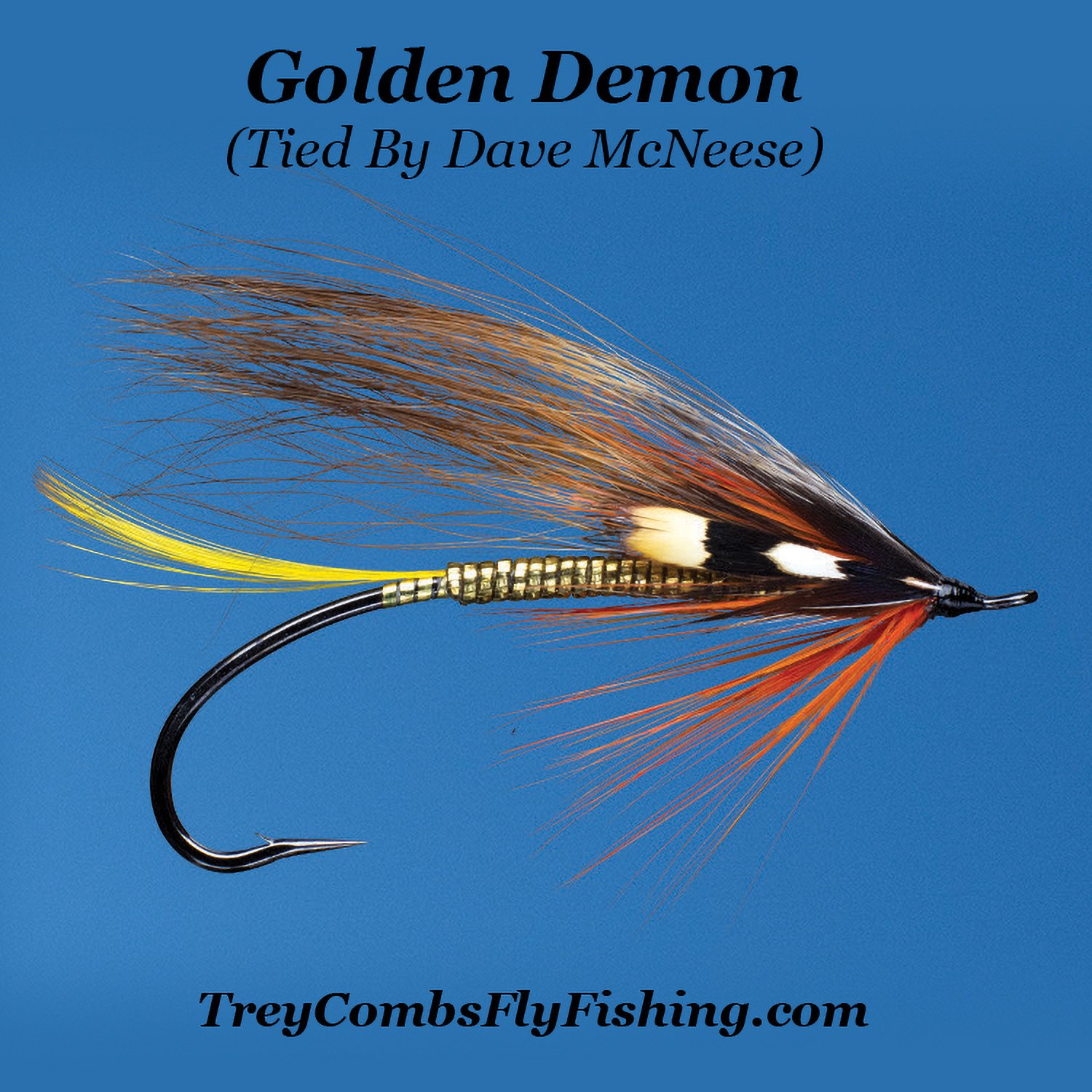 image of a golden demon steelhead fly pattern tied by dave mcneese