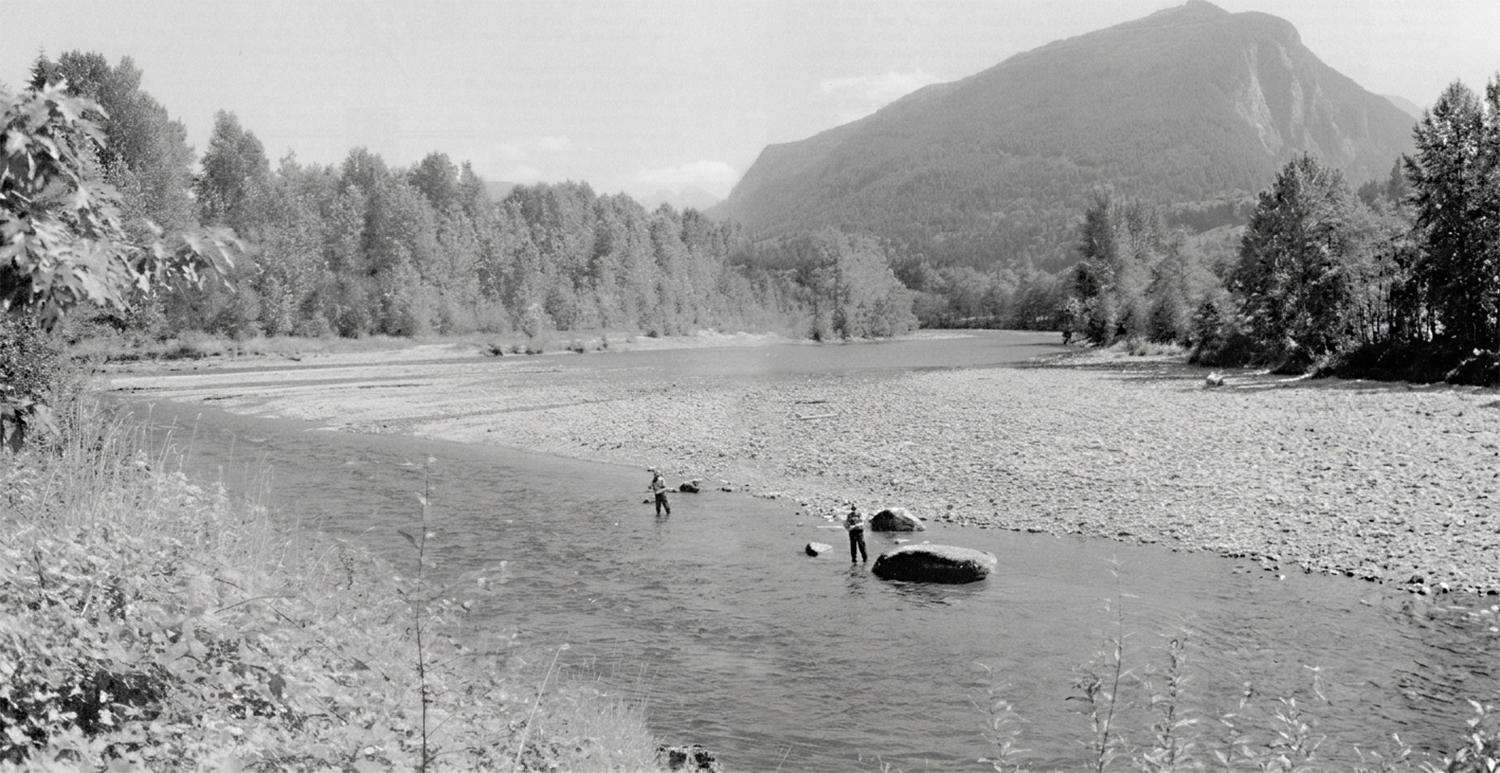 Mike Kinney and Trey Combs on the Elbow Hole. Image from Steelhead Fly Fishing by Trey Combs