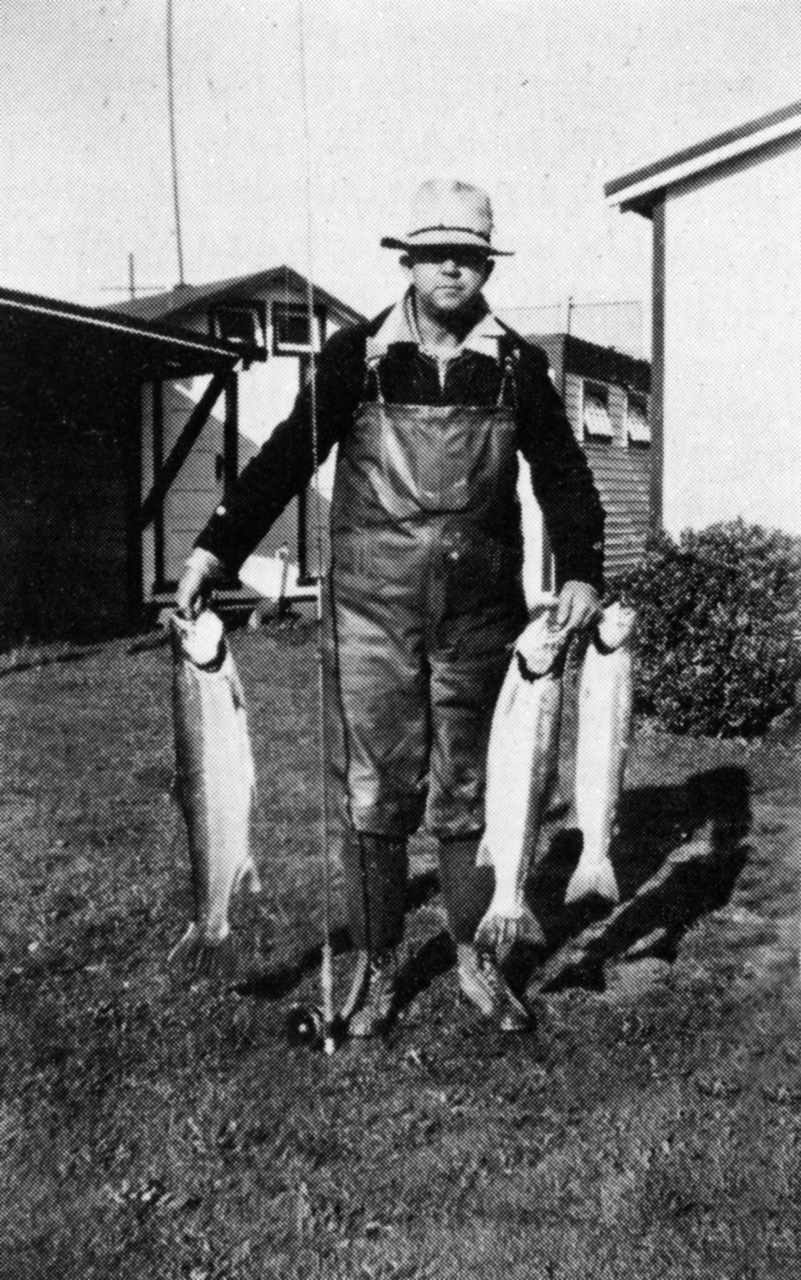 Roy Donnelly holds a morning’s catch from the Eel. Pattern: Micky Finn. Photo circa 1935. The Micky Finn was an early favorite among steelheaders.