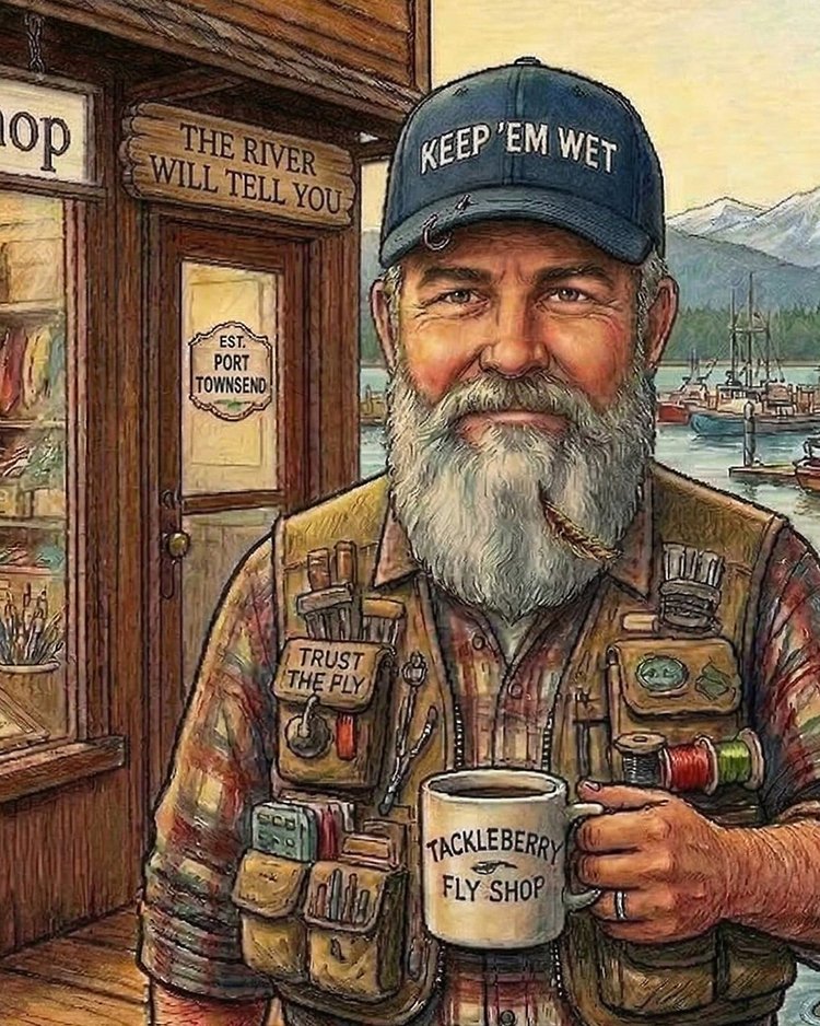 Gus Tackleberry - The highly technical fly shop owner and former marine biologist who provides a contrast to Trey’s straightforward style.