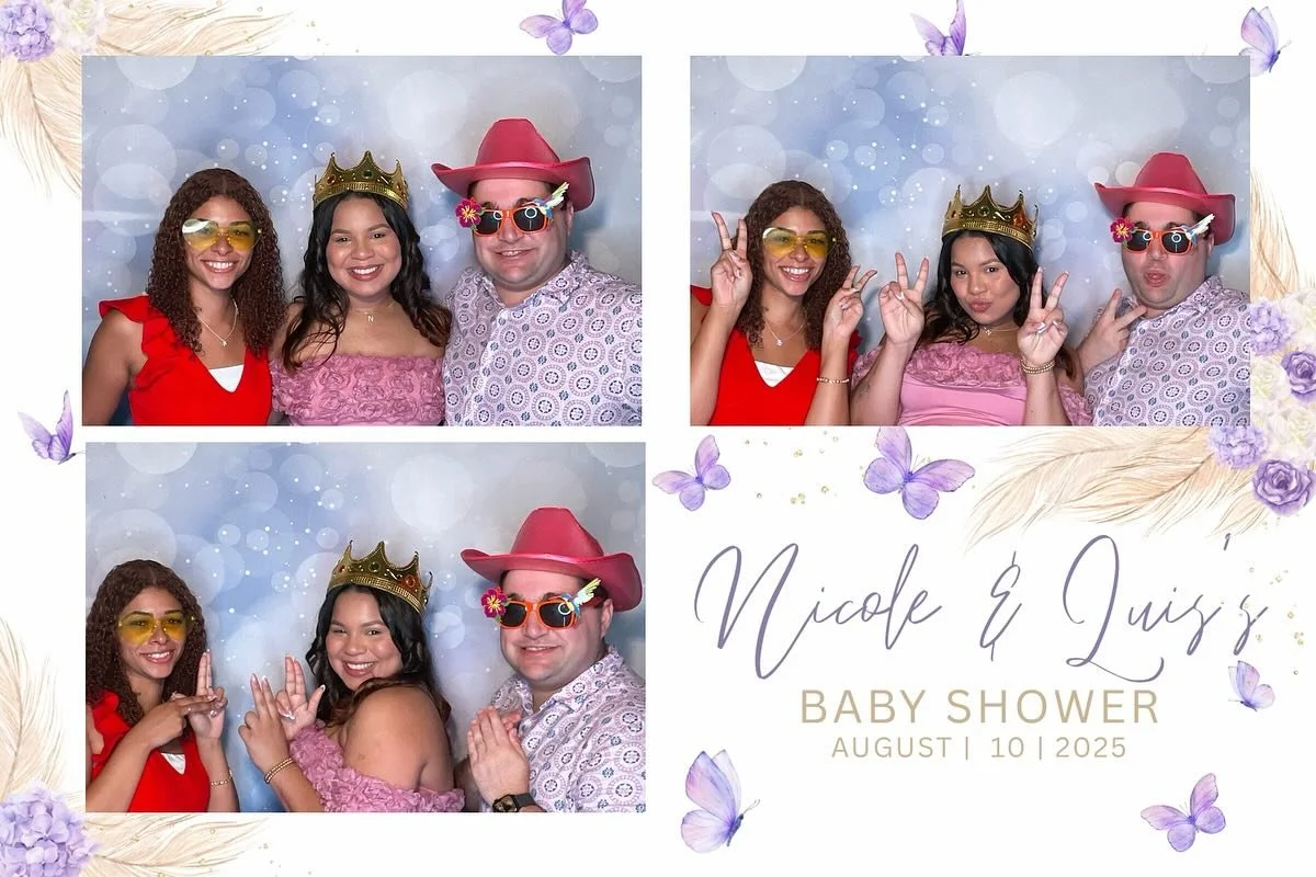 🌸 Luxe Photo Booth loved capturing the joy at Nicole &amp; Luis&rsquo;s baby shower! 💕✨ Such a beautiful day celebrating their little bundle on the way. 📸🎀 #LuxePhotoBooth #BabyShowerVibes