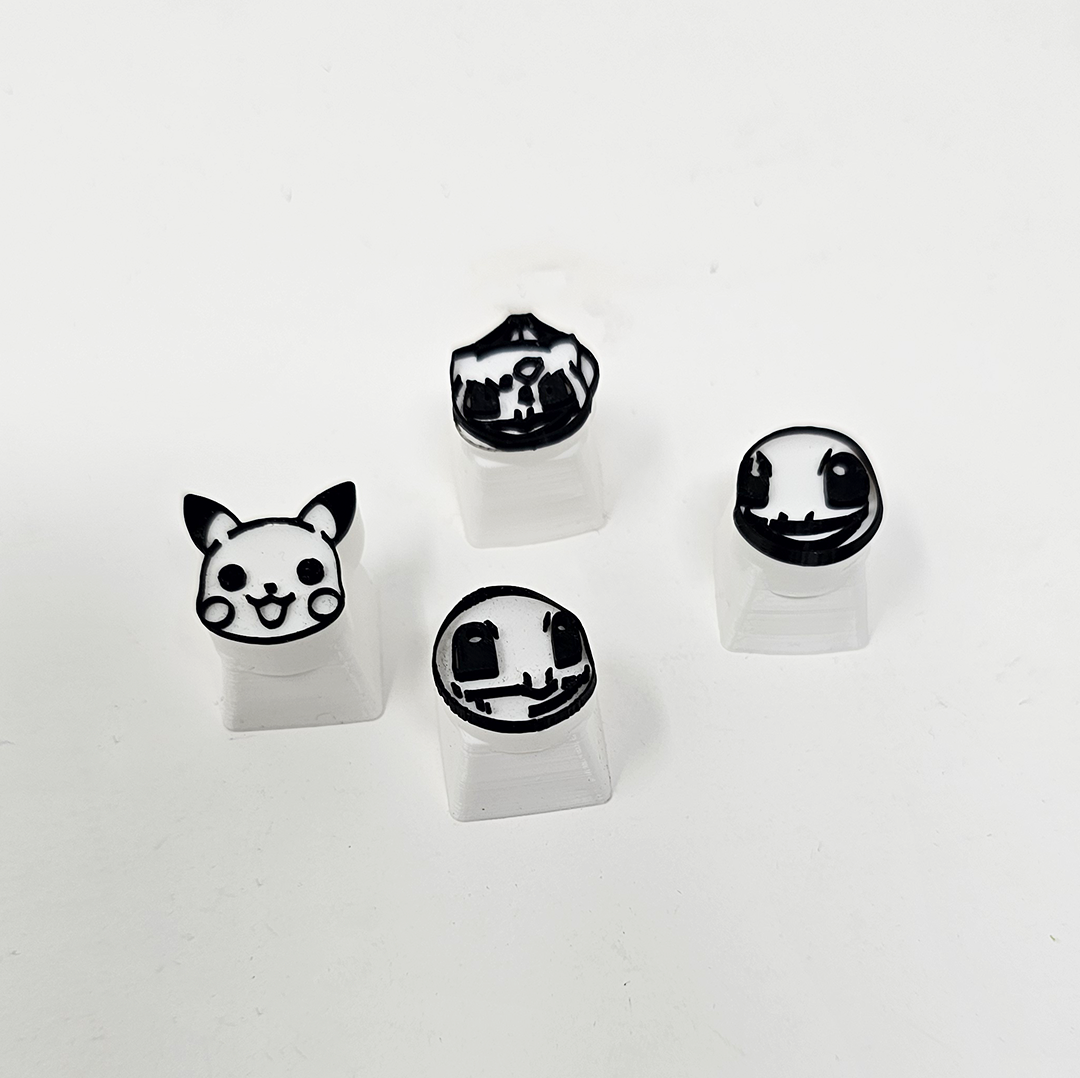 Pocket Monster Black + White Keycap Set