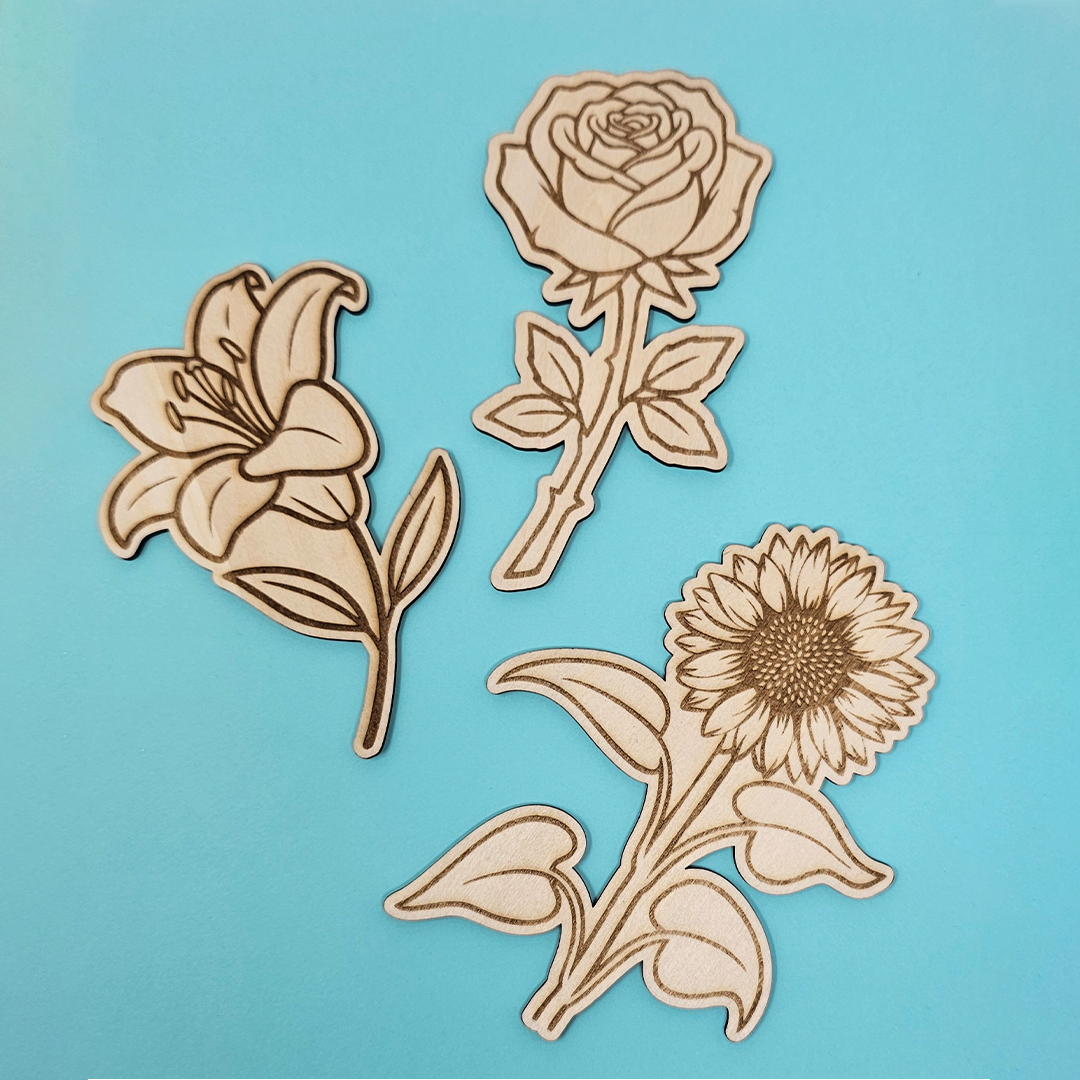 Flower Bookmarks (Wood)