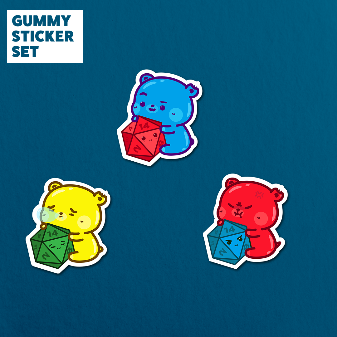 D20 Gummy Sticker Set