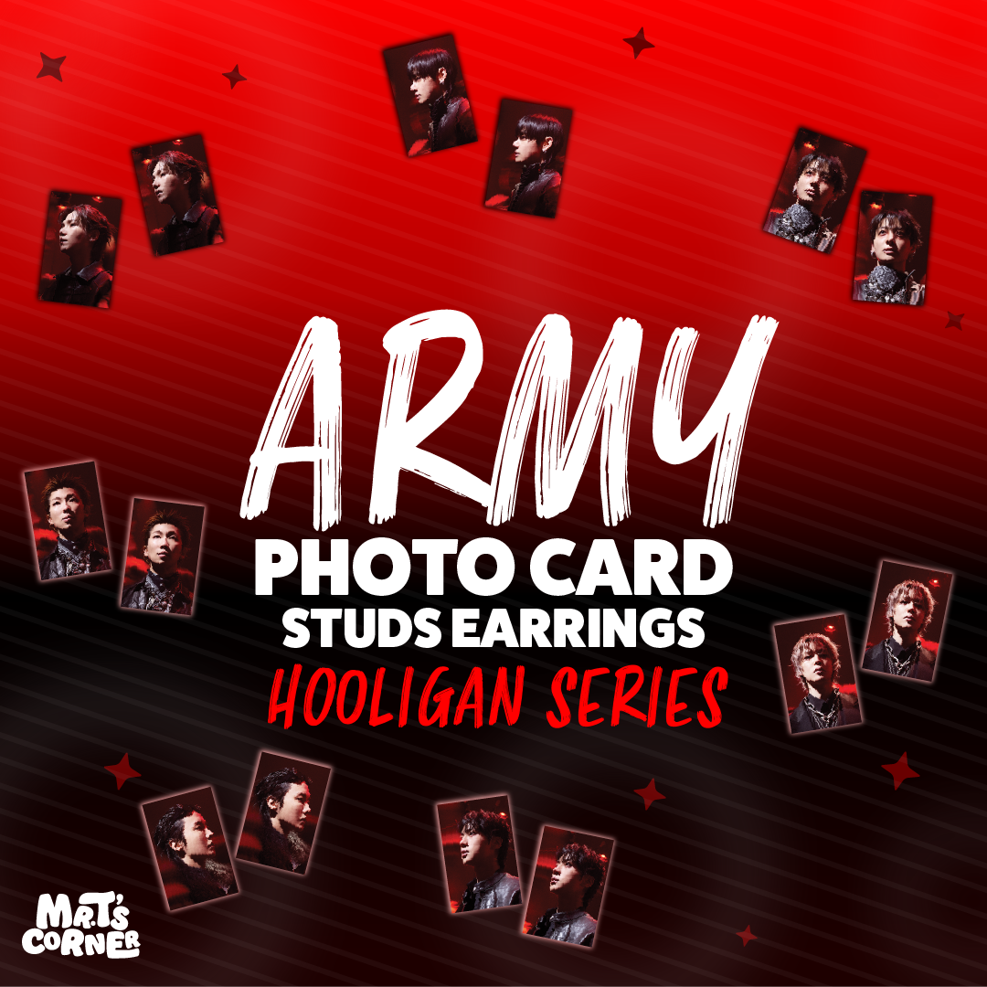Army Photocard Stud Earrings Hooligan Series