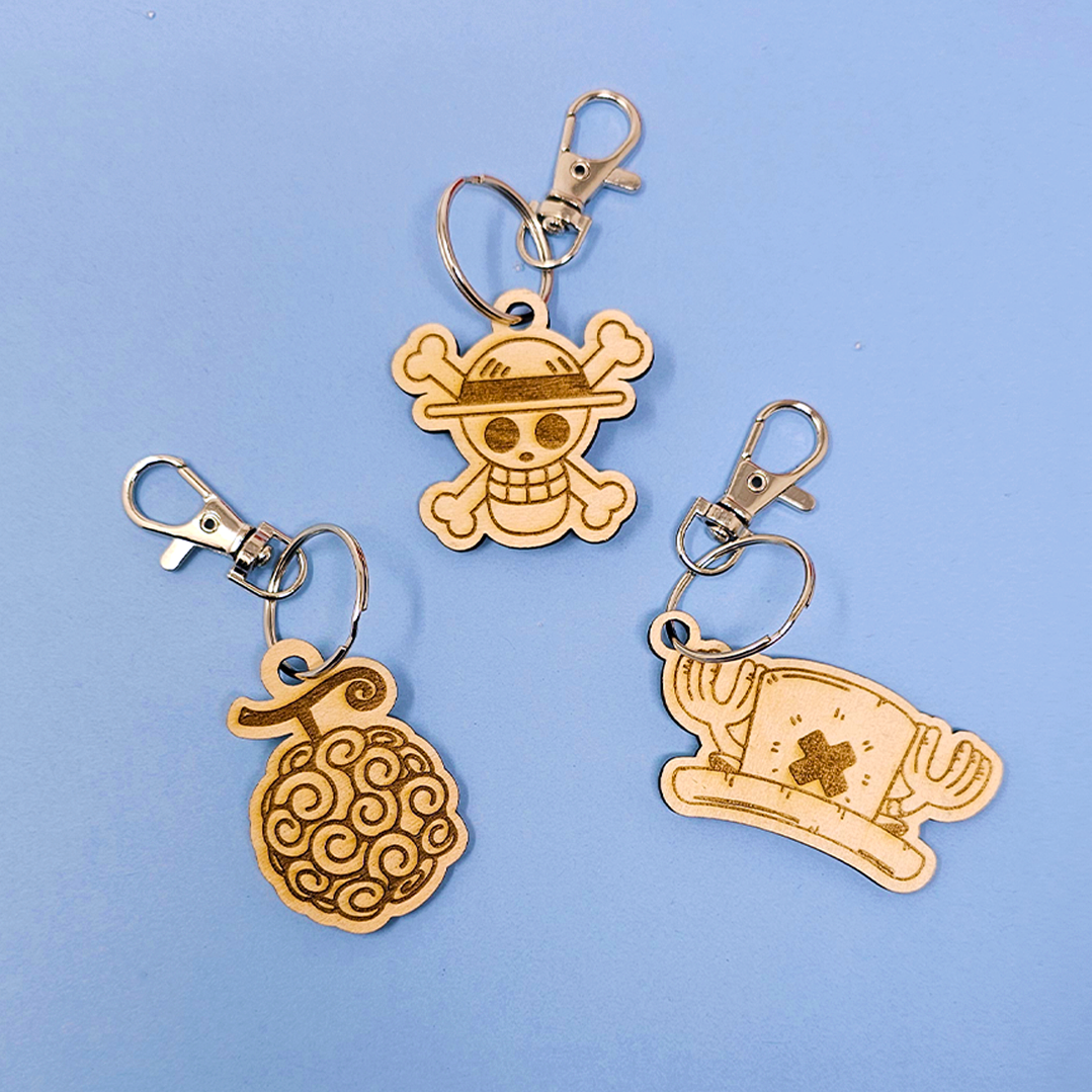 Pirate Wood Keychain Set