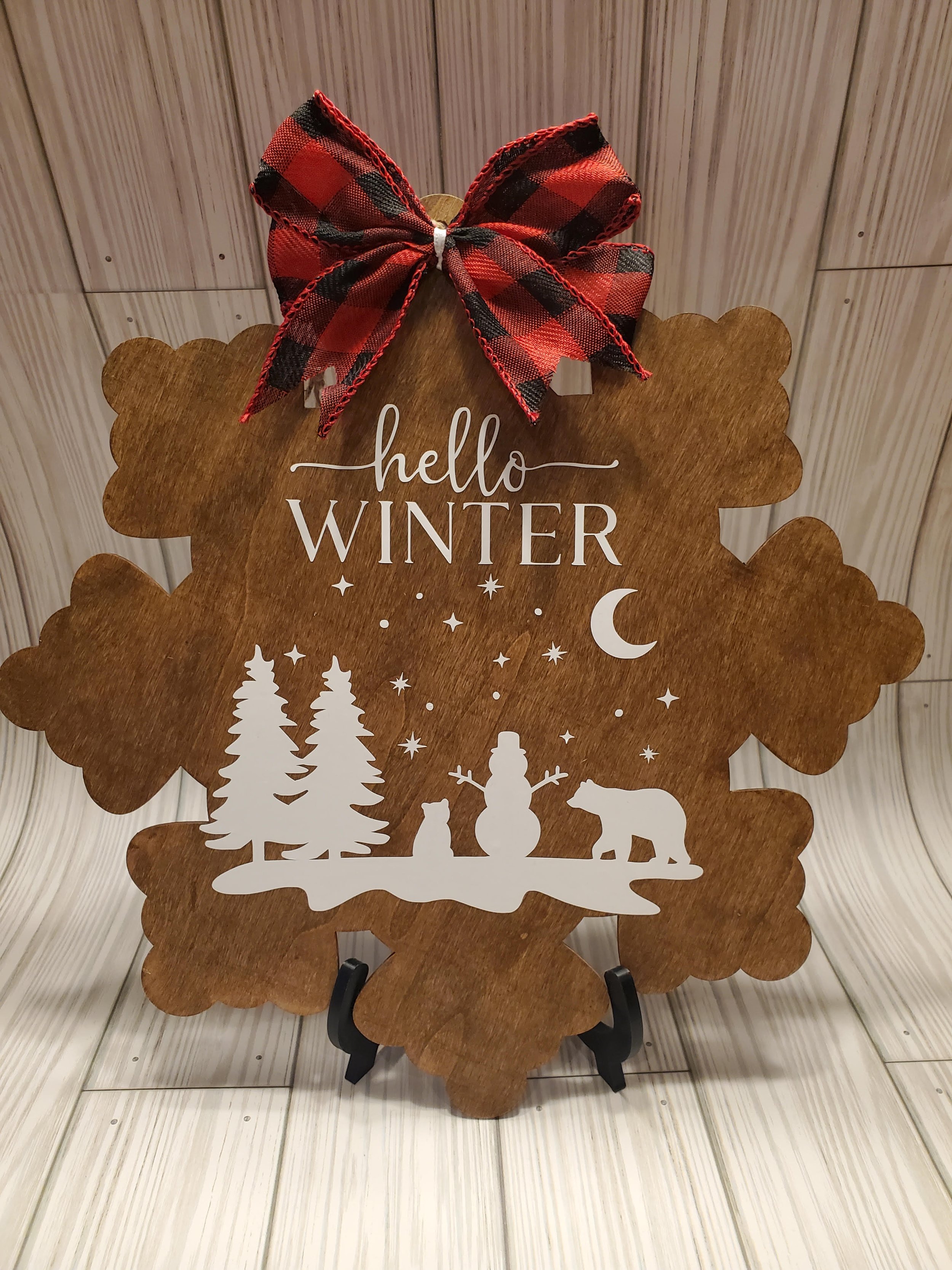 Hello Winter Snowflake Sign