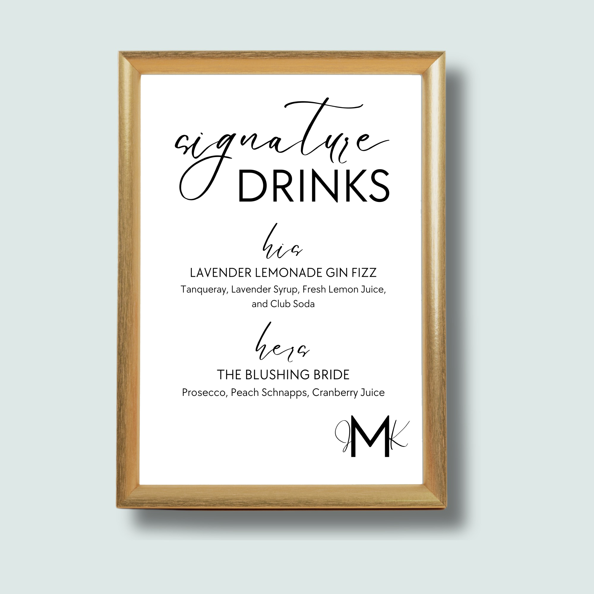 Signature Drinks (5" x 7" or 8" x 10")