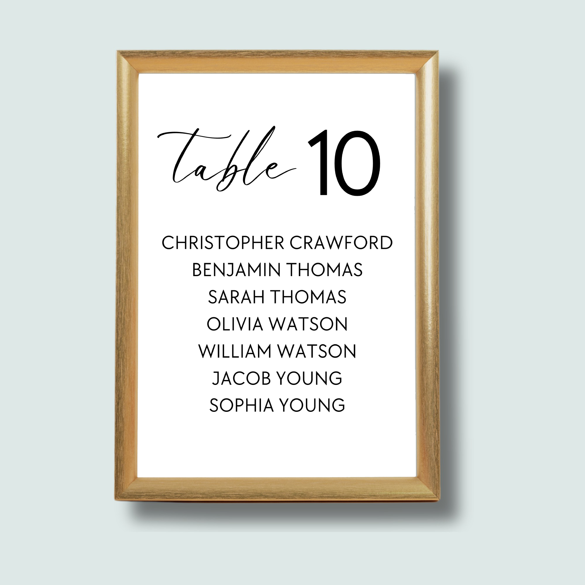 Seating Chart Cards (4" x 6" or 5" x 7")