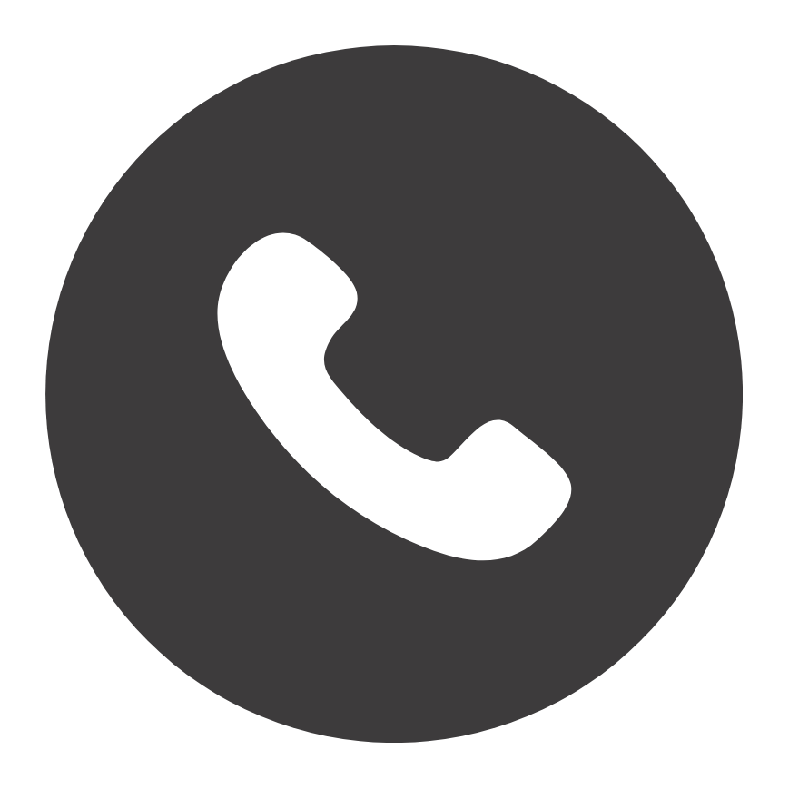 Icon of a phone receiver inside a circle