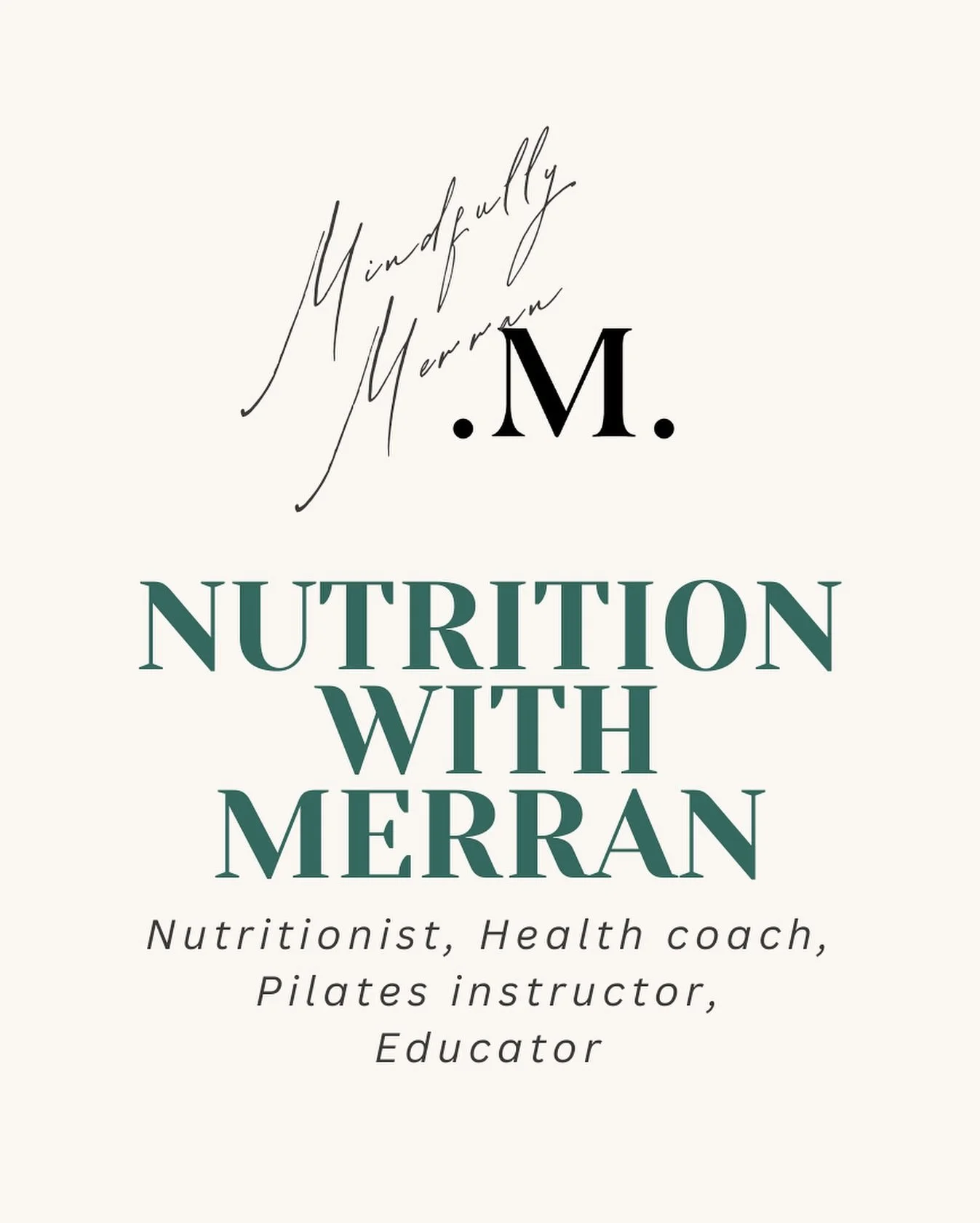 NUTRITION WITH MERRAN 
Nutritionist, health coach, Pilates instructor, educator
I truely aspire to provide more than just nutrition advice, but a whole-body approach, lifestyle assessment and mindset guidance. 
New monthly package:
Sign up to my mo