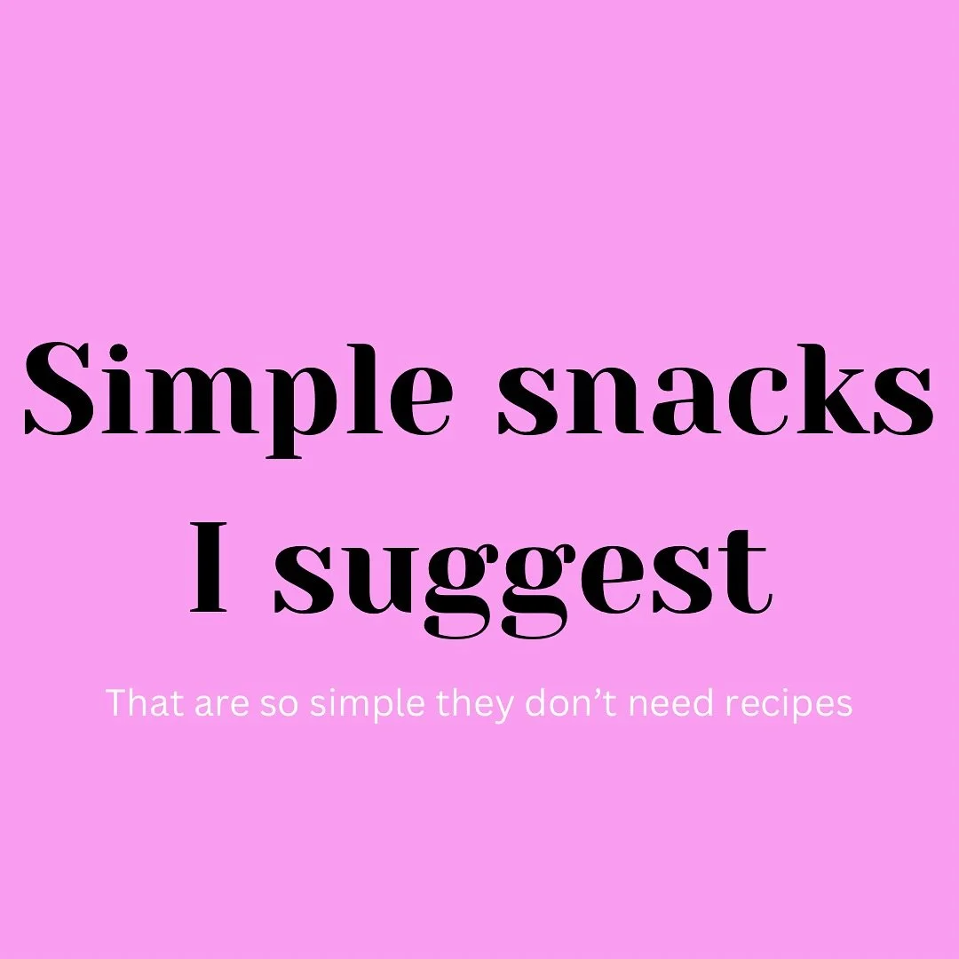 Simple snacks I suggest, that are so simple they don’t need recipes. 
I reach for these most days myself and recommend them to many of my nutrition clients, as they are all:
✅ Simple 
✅ Quick 
✅ Easy to digest 
✅ Nutrient and energy dense 
✅ T