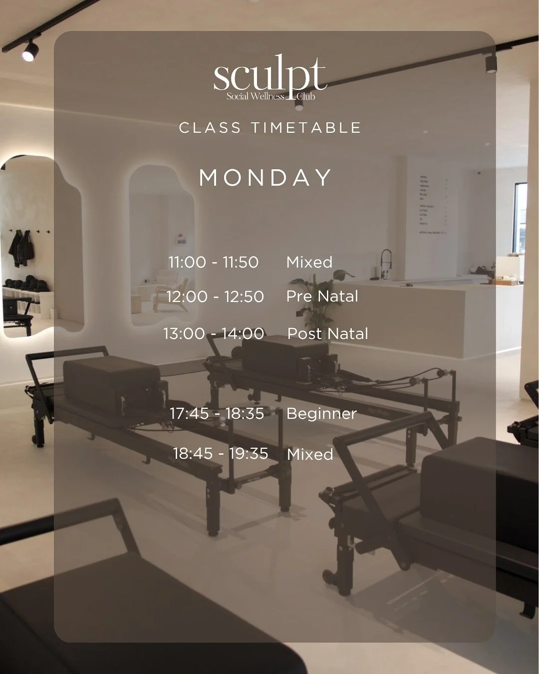 New classes, same energy.

More classes now added to our full timetable, from Monday 10 November 2025.