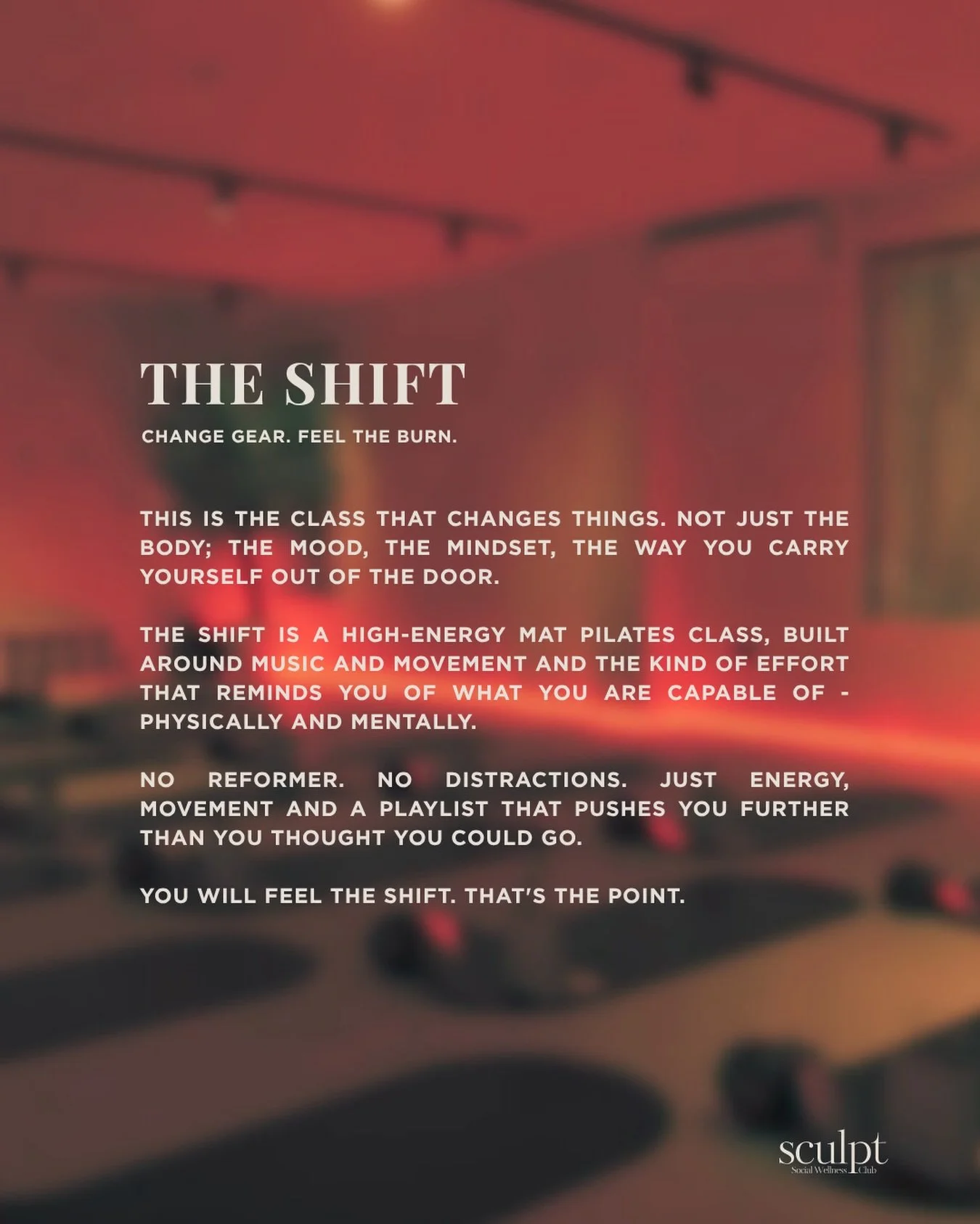 The Shift

New Class. New Energy. New Friday Night Ritual

From 22nd May, @clubbody.barre and @becksysilverwoodfitness will be bringing a brand new class type to Sculpt 

Every Friday 
6:45pm and 7:45pm

See you on the mat 

Available to all members,