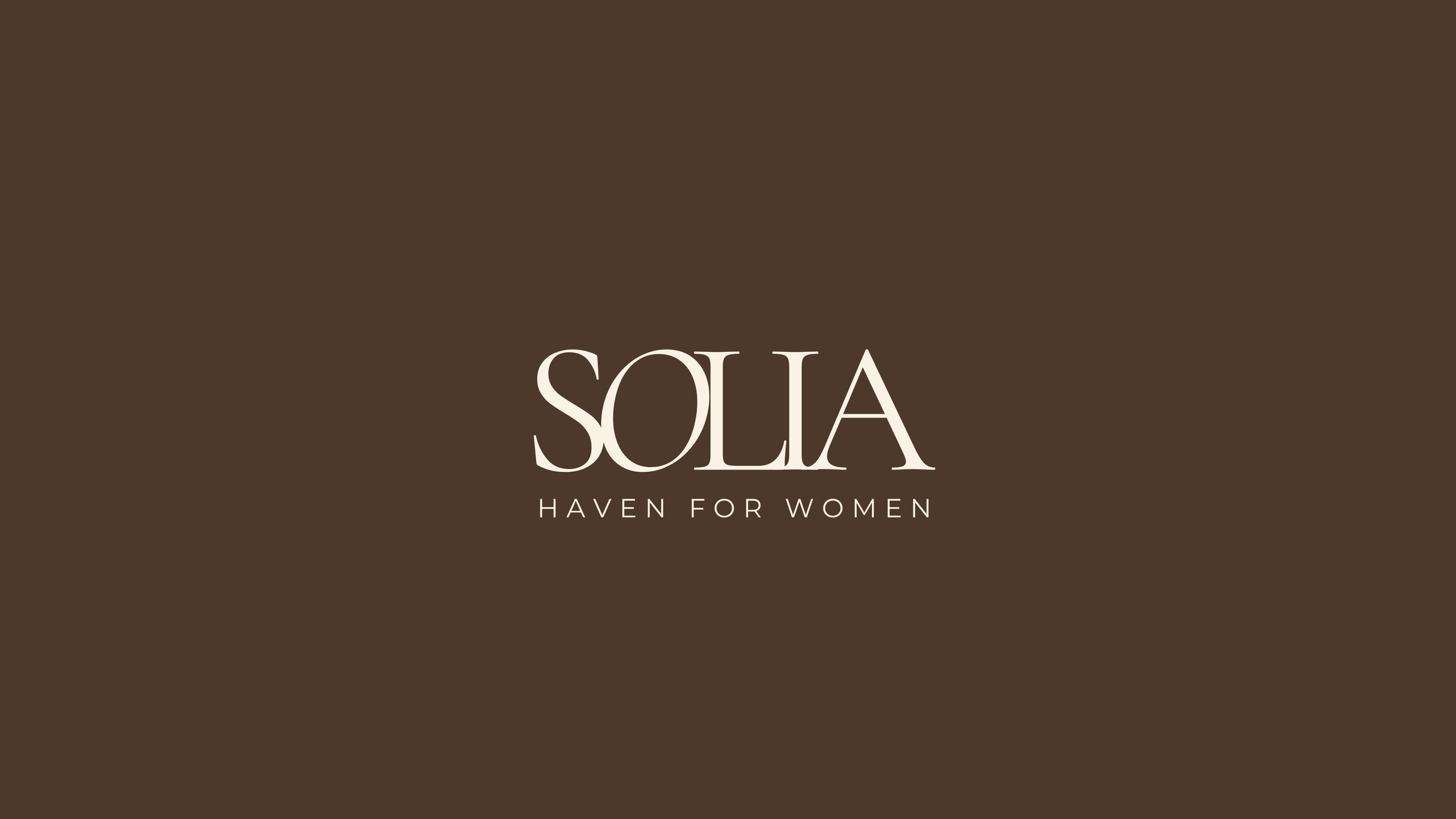 Logo design for a women’s wellness retreat, displayed on a brown background.