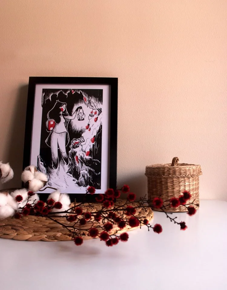 Jewels. Traditional art, scanned and printed.

A4 size