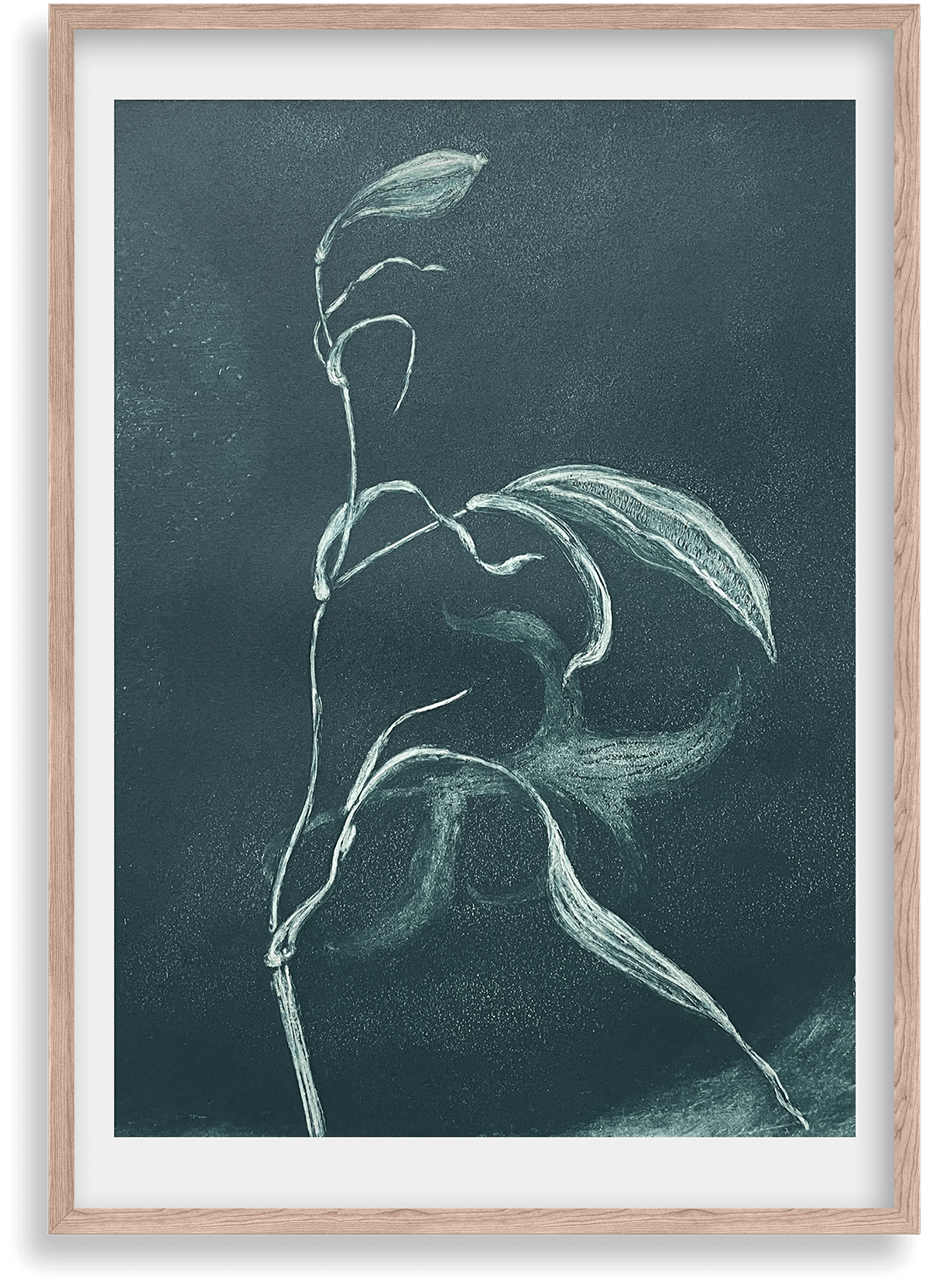 Mål: 48 x 38 cm. i ramme - Pris: 1800 kr.