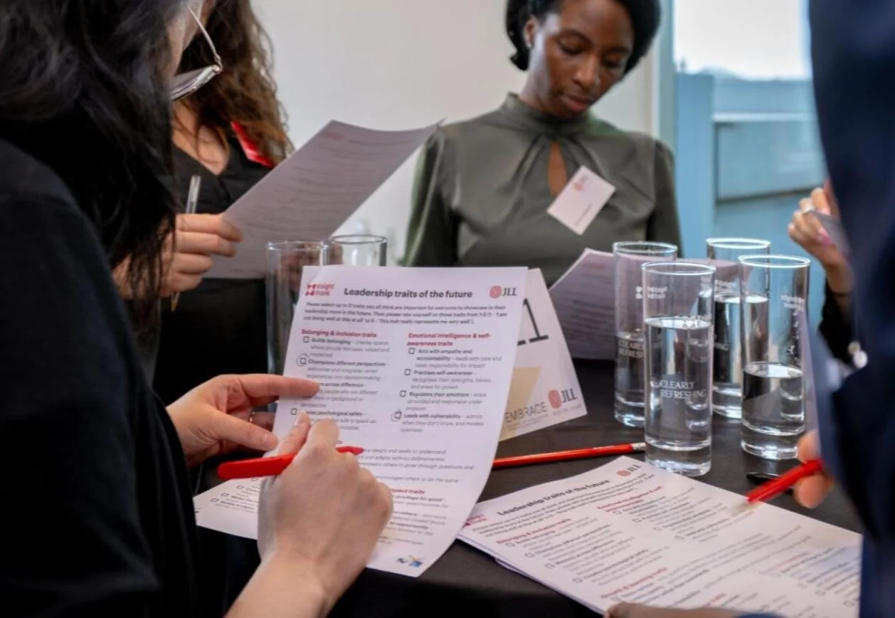 People completing an activity in a workshop