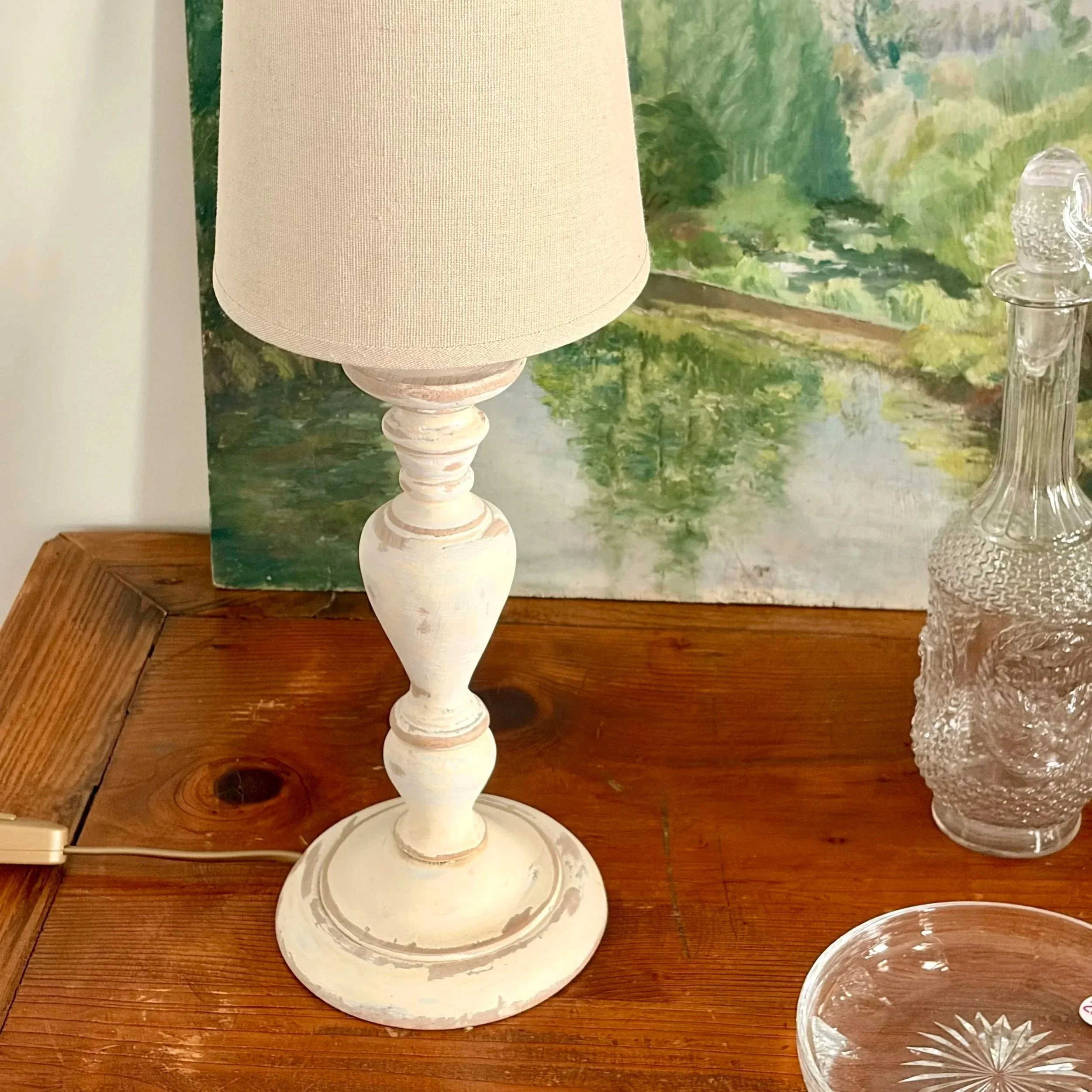 lampe en bois tourné