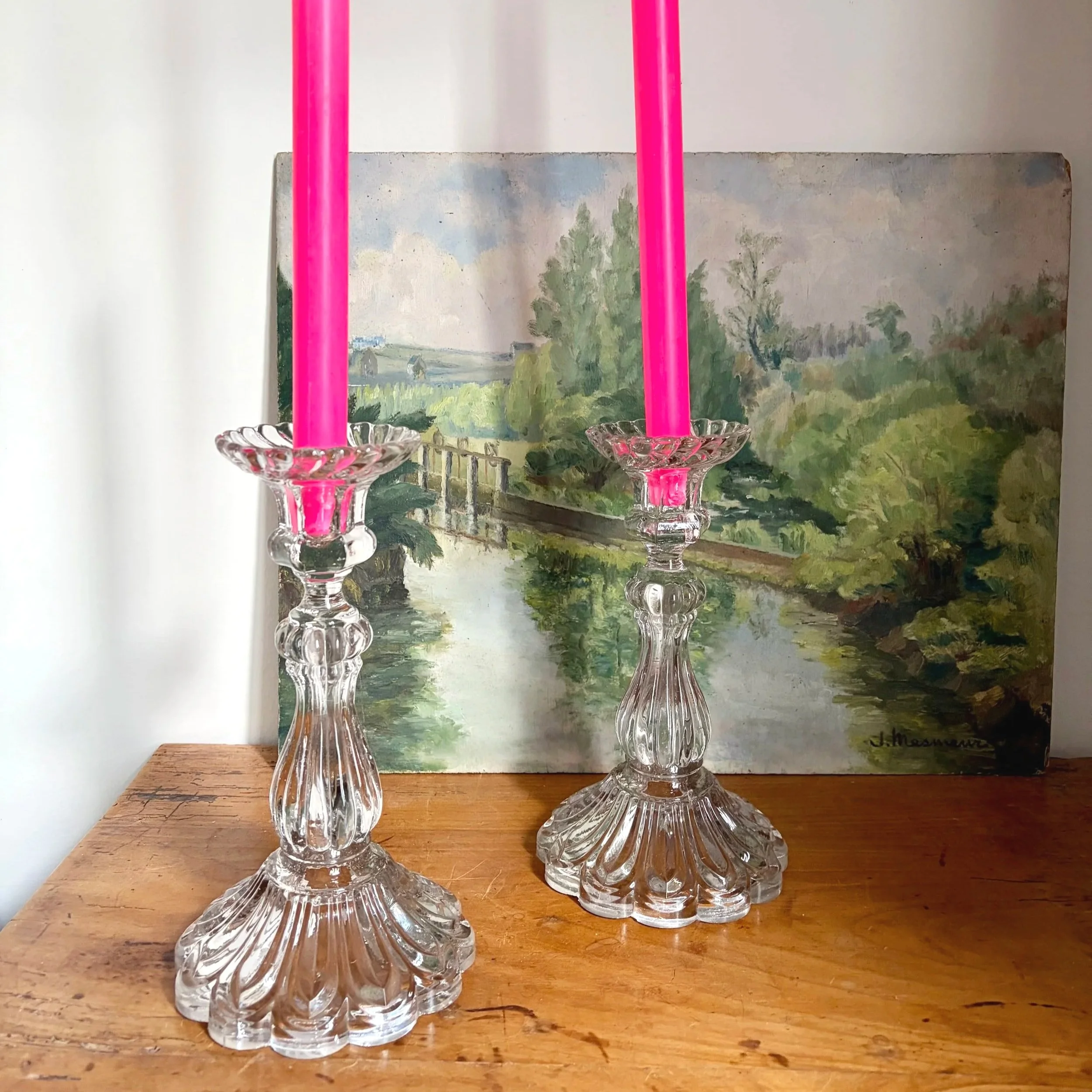bougeoir verre moulé