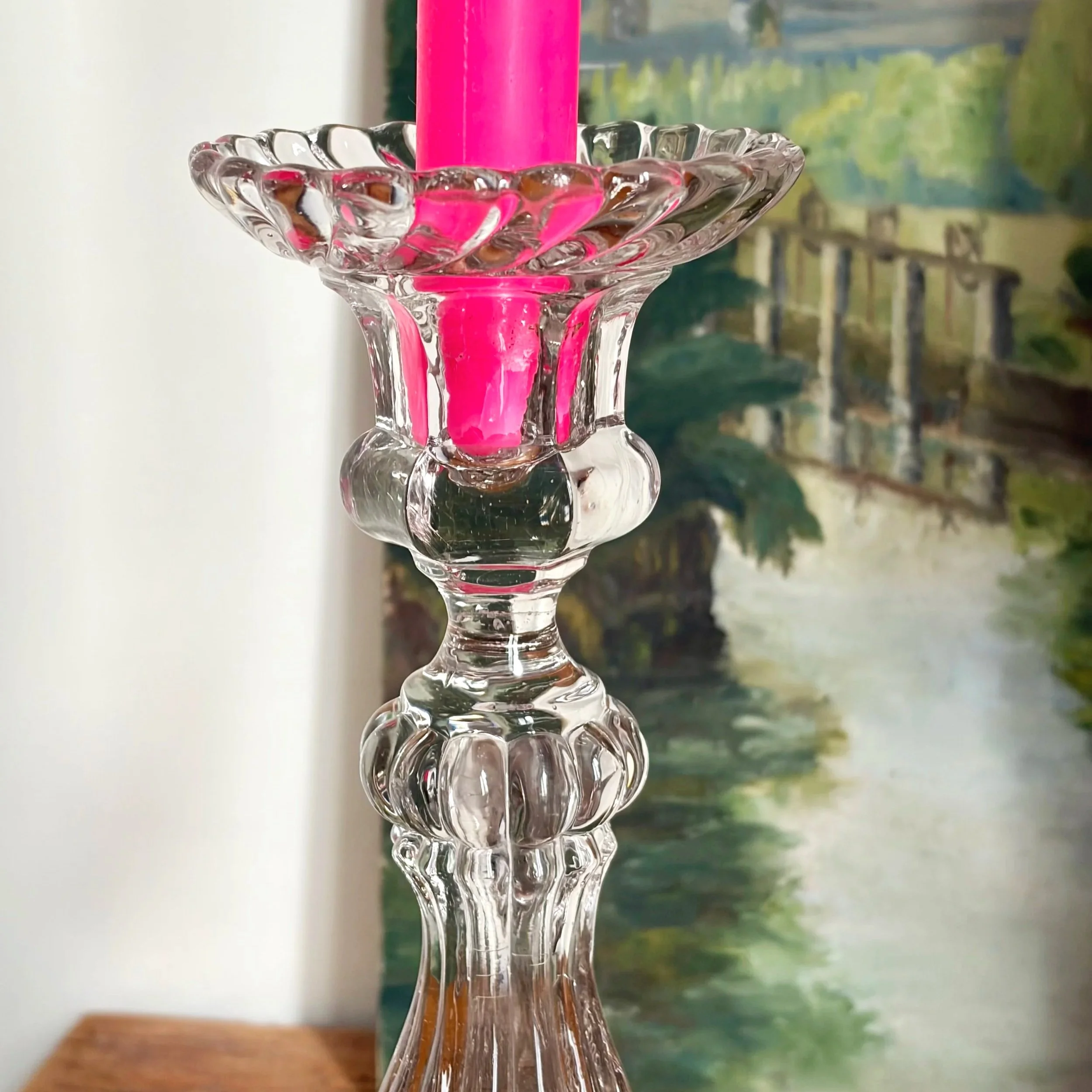 bougeoir verre moulé